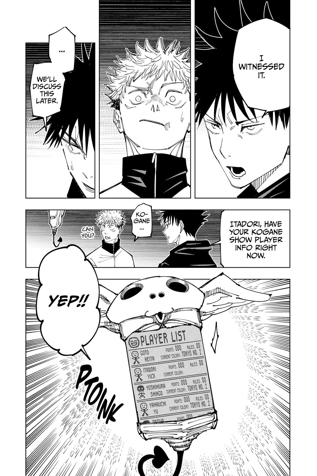 Jujutsu Kaisen Manga Chapter 158 page 13 - Kogane scene