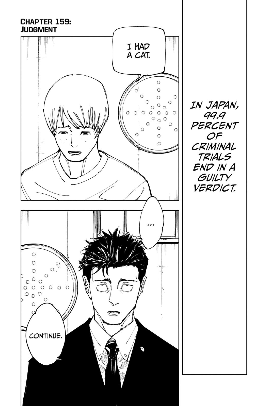 Jujutsu Kaisen Manga Chapter 159 page 1 - Judgment scene