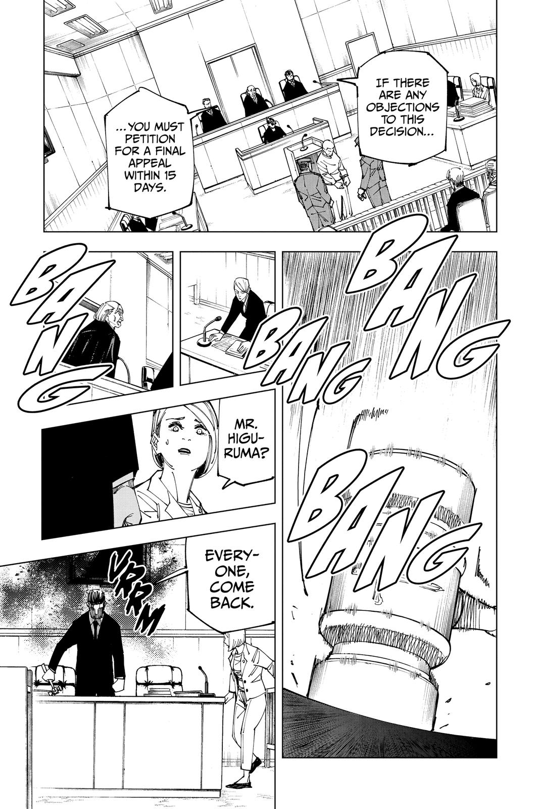 Jujutsu Kaisen Manga Chapter 159 page 17 - Judgment scene