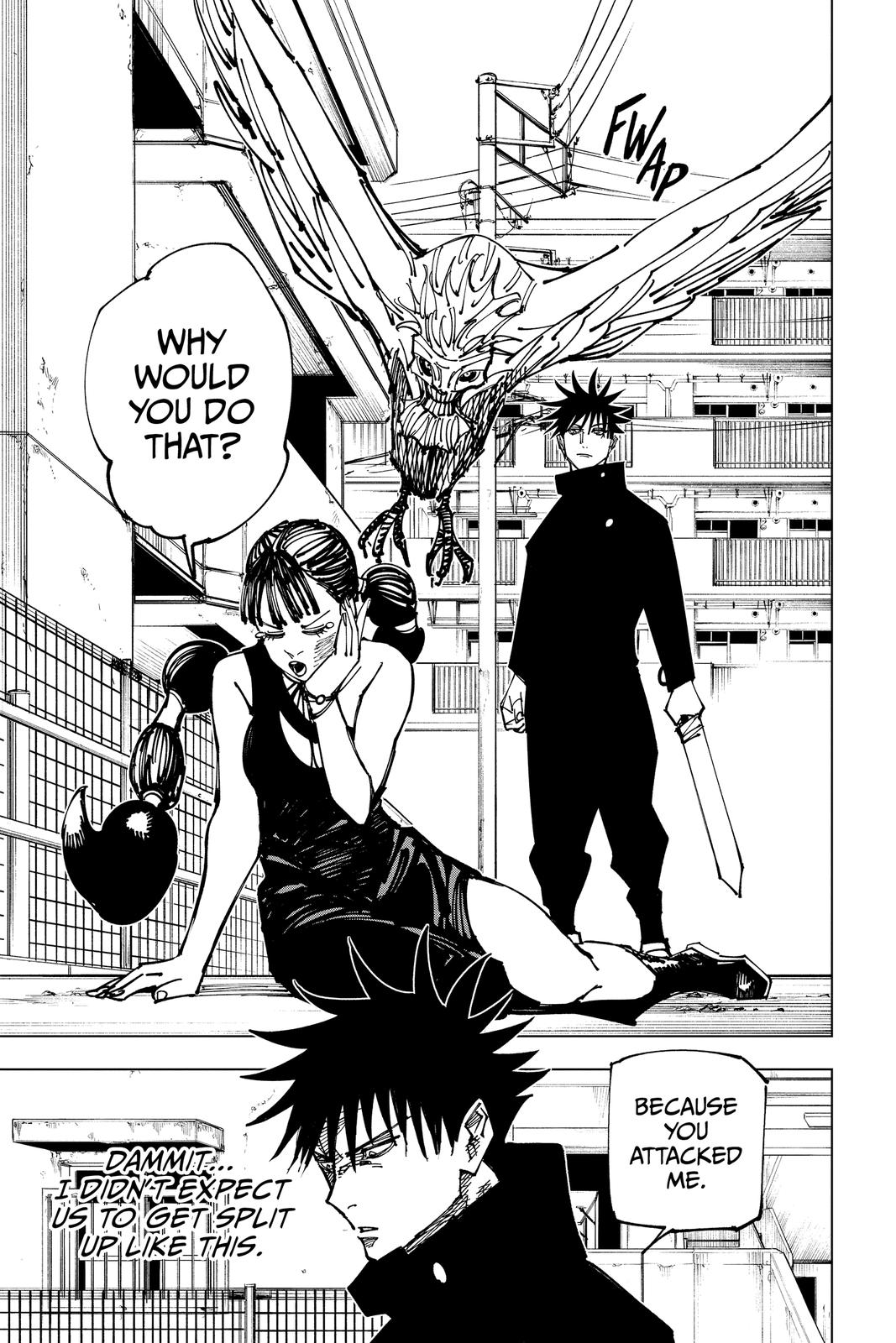 Jujutsu Kaisen Manga Chapter 161 page 14 - Tokyo No. 1 Colony, Part 1 scene