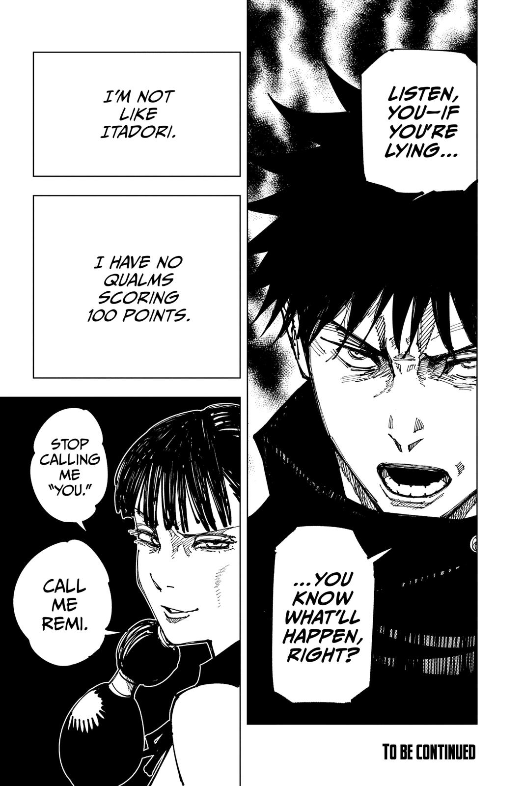 Jujutsu Kaisen Manga Chapter 161 page 18 - Tokyo No. 1 Colony, Part 1 scene