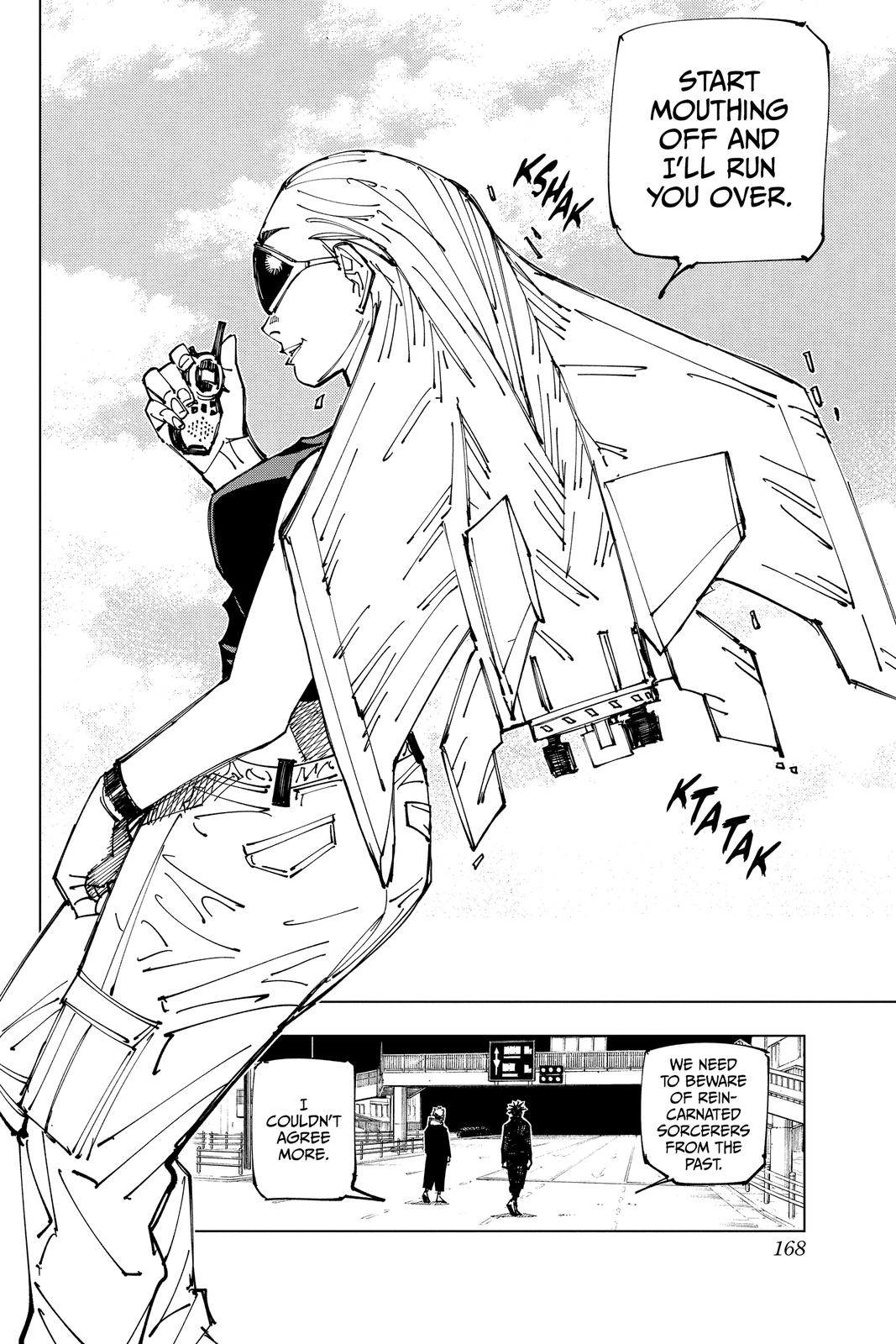 Jujutsu Kaisen Manga Chapter 161 page 2 - Tokyo No. 1 Colony, Part 1 scene