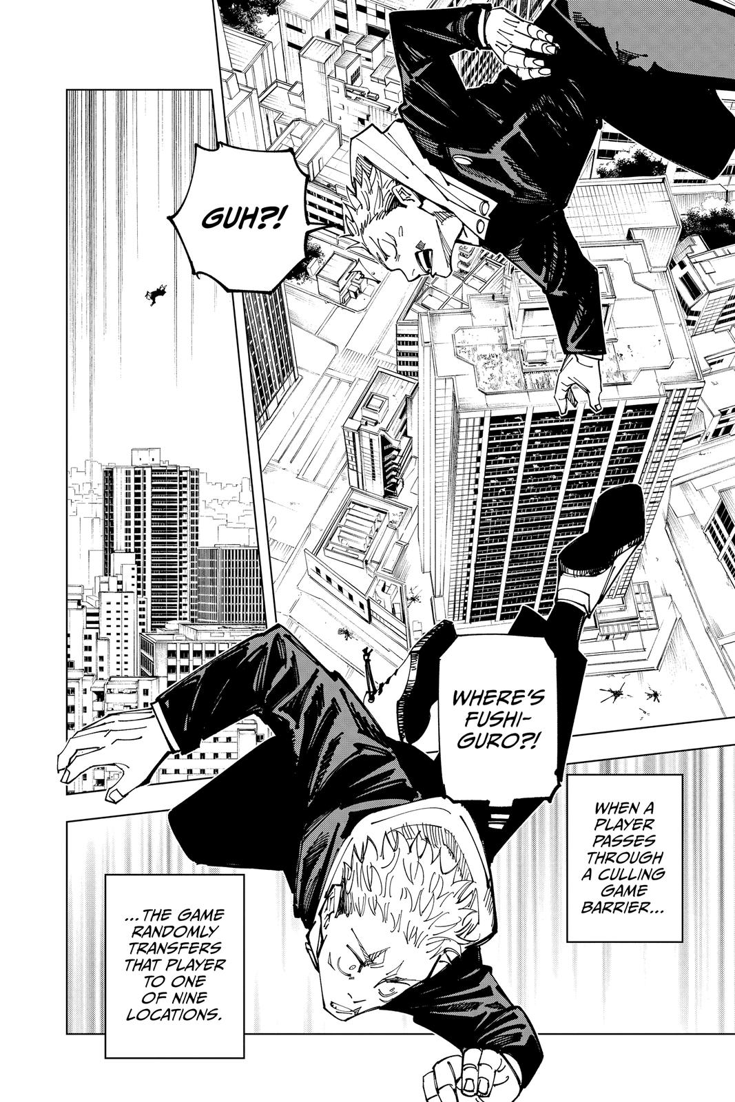Jujutsu Kaisen Manga Chapter 161 page 6 - Tokyo No. 1 Colony, Part 1 scene