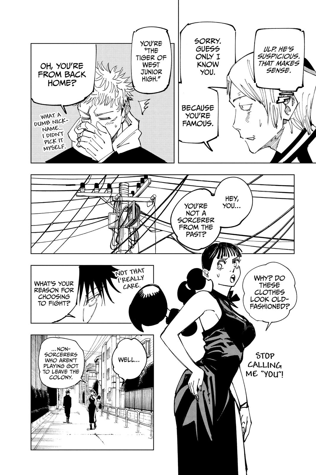 Jujutsu Kaisen Manga Chapter 162 page 20 - Tokyo No. 1 Colony, Part 2 scene