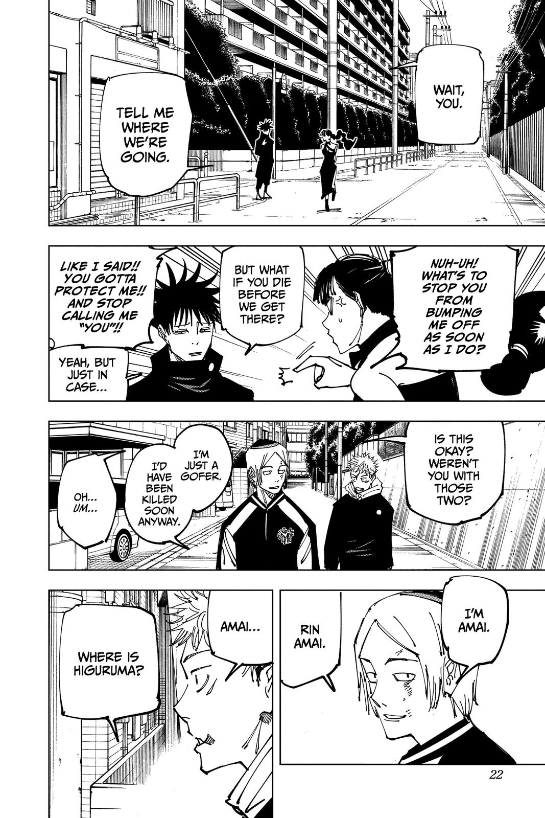 Jujutsu Kaisen Manga Chapter 162 page 22 - Tokyo No. 1 Colony, Part 2 scene