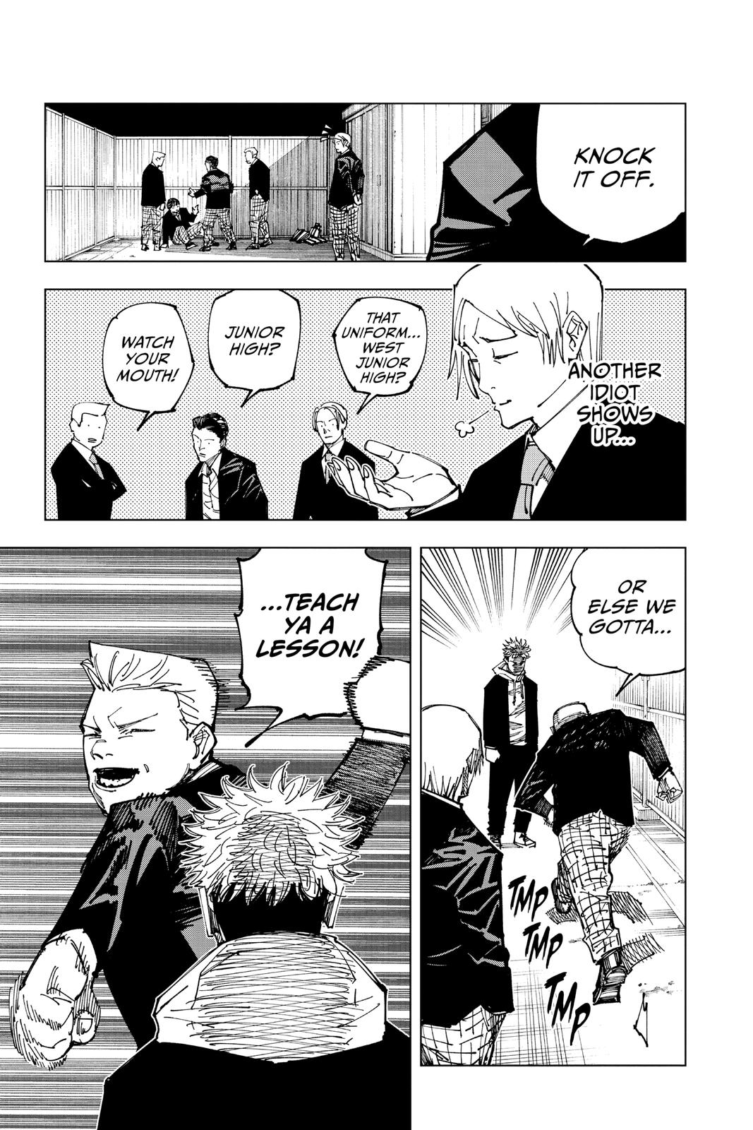 Jujutsu Kaisen Manga Chapter 163 page 3 - Tokyo No. 1 Colony, Part 3 scene