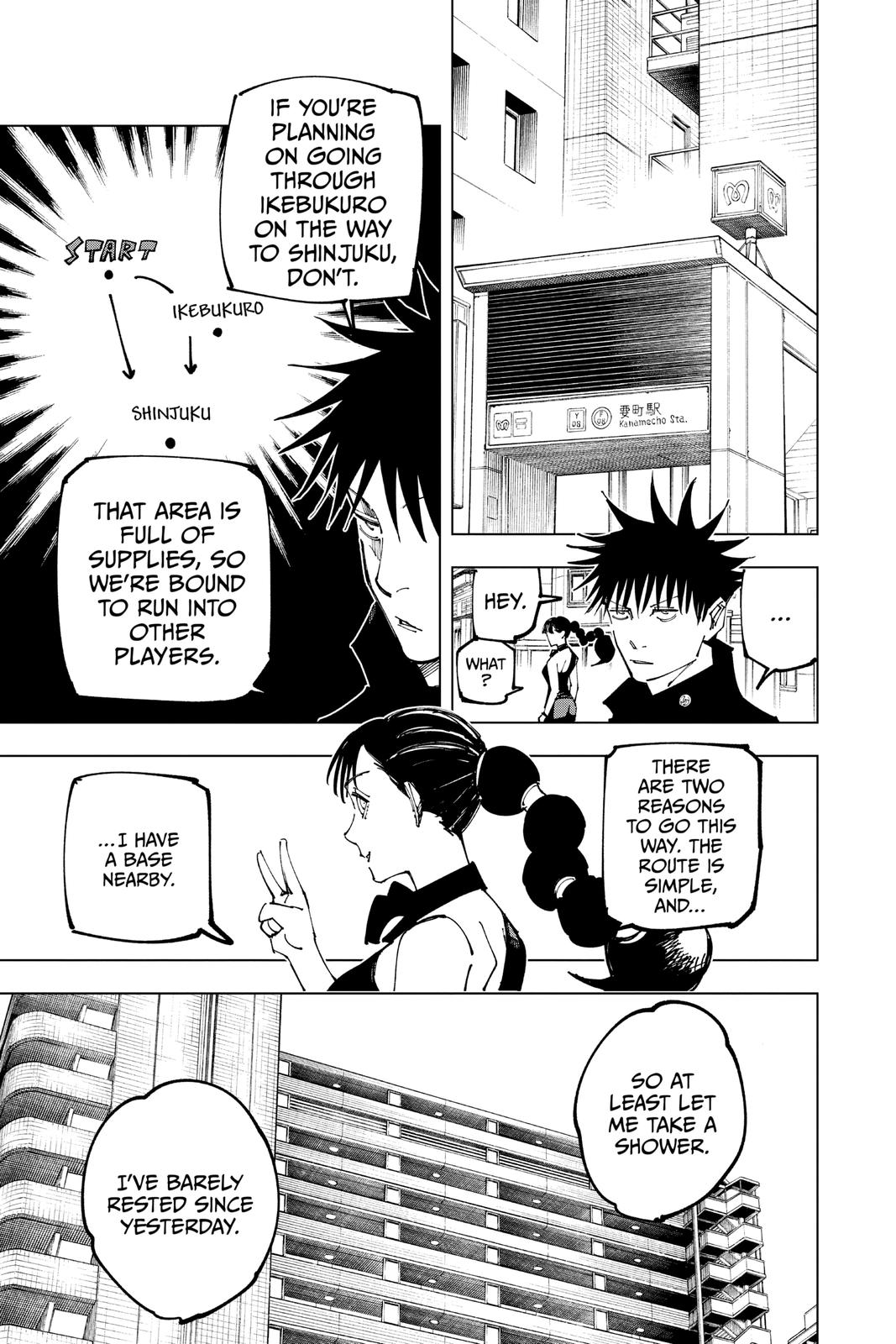 Jujutsu Kaisen Manga Chapter 163 page 7 - Tokyo No. 1 Colony, Part 3 scene