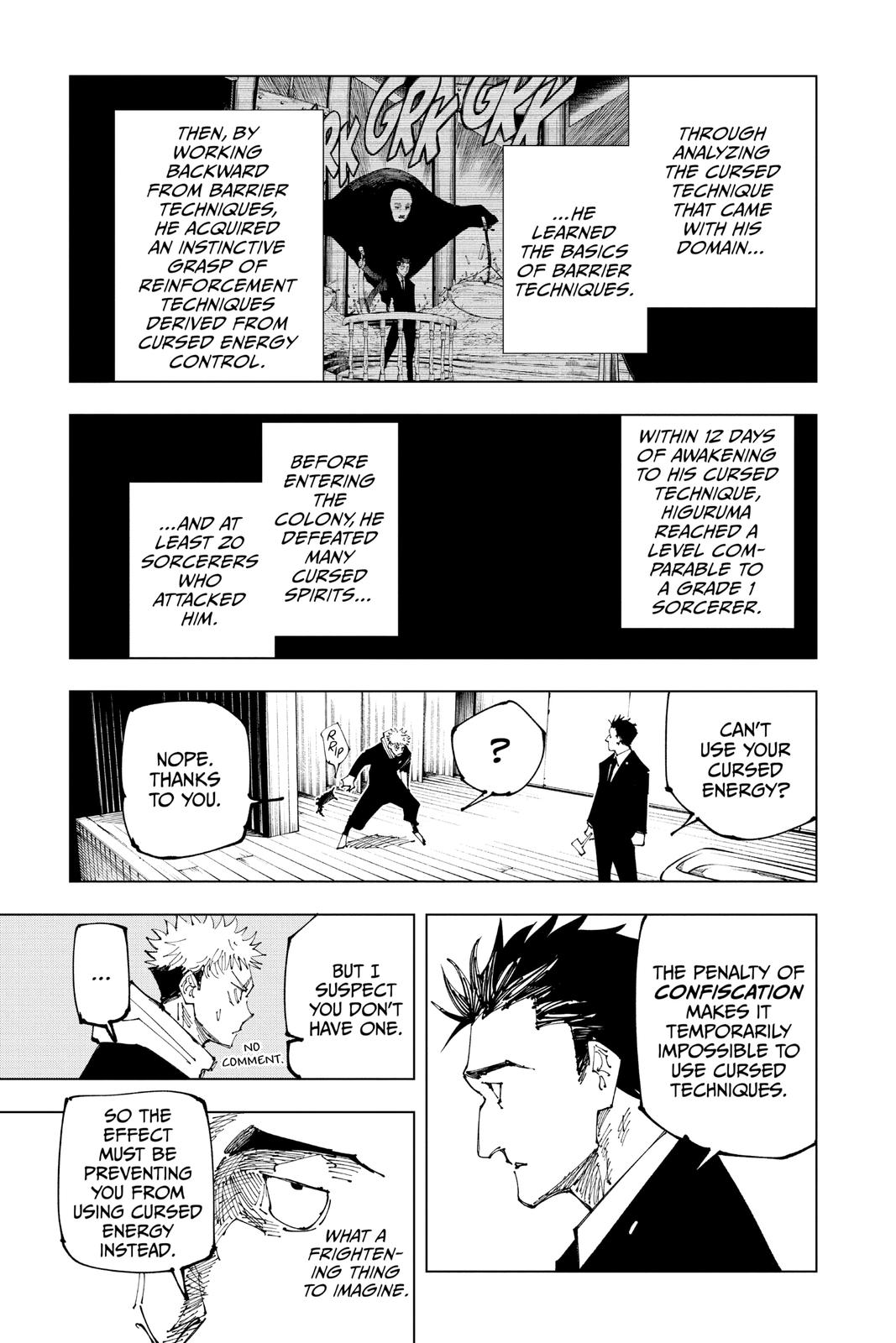 Jujutsu Kaisen Manga Chapter 165 page 5 - Tokyo No. 1 Colony, Part 5 scene