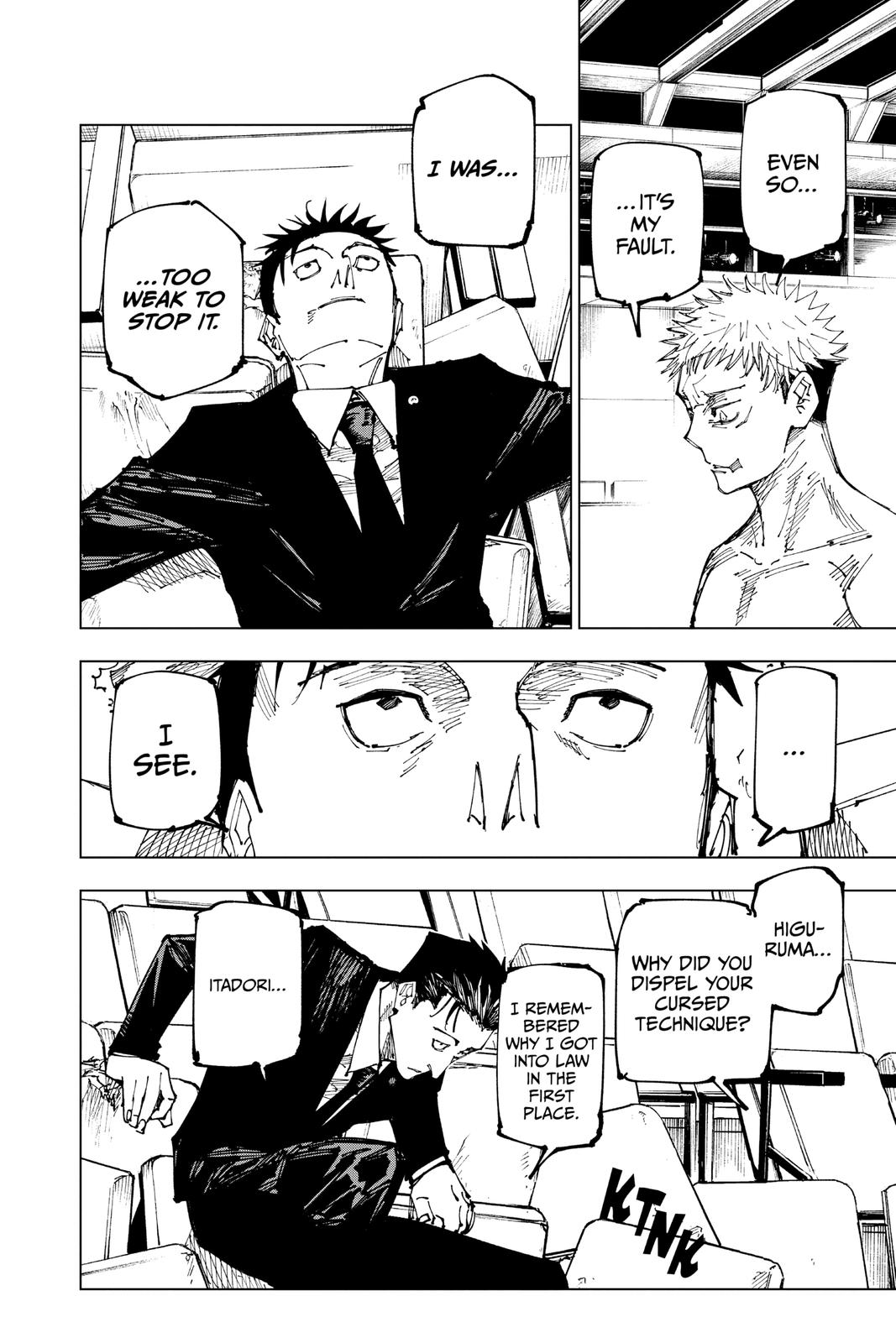 Jujutsu Kaisen Manga Chapter 166 page 16 - Tokyo No. 1 Colony, Part 6 scene