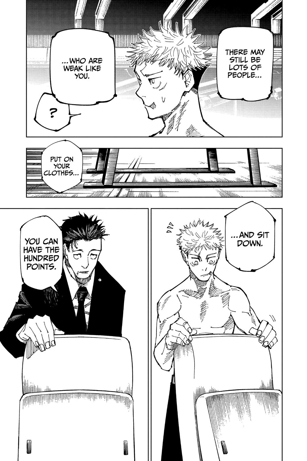 Jujutsu Kaisen Manga Chapter 166 page 17 - Tokyo No. 1 Colony, Part 6 scene