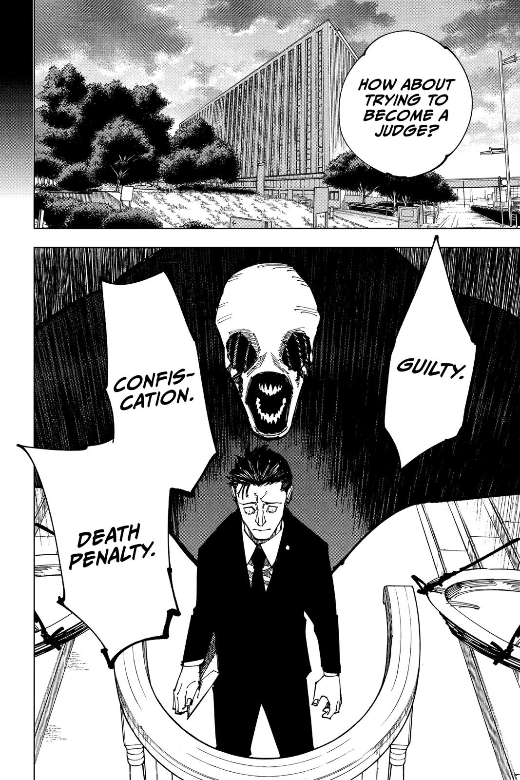 Jujutsu Kaisen Manga Chapter 166 page 2 - Tokyo No. 1 Colony, Part 6 scene