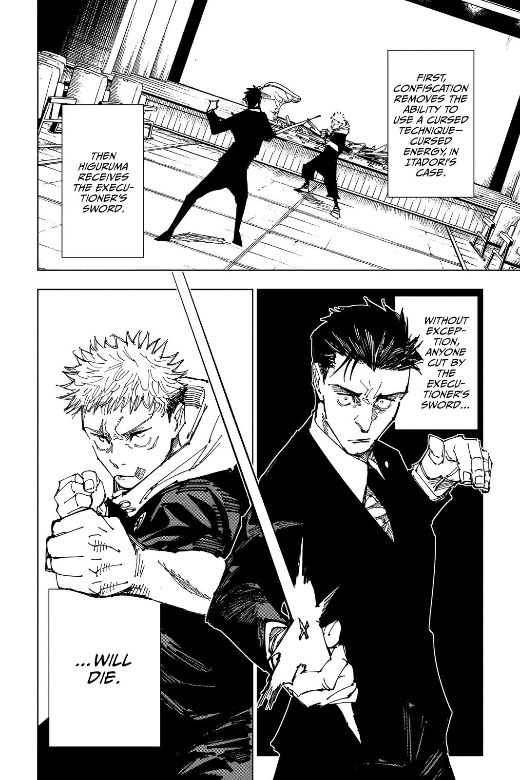 Jujutsu Kaisen Manga Chapter 166 page 4 - Tokyo No. 1 Colony, Part 6 scene