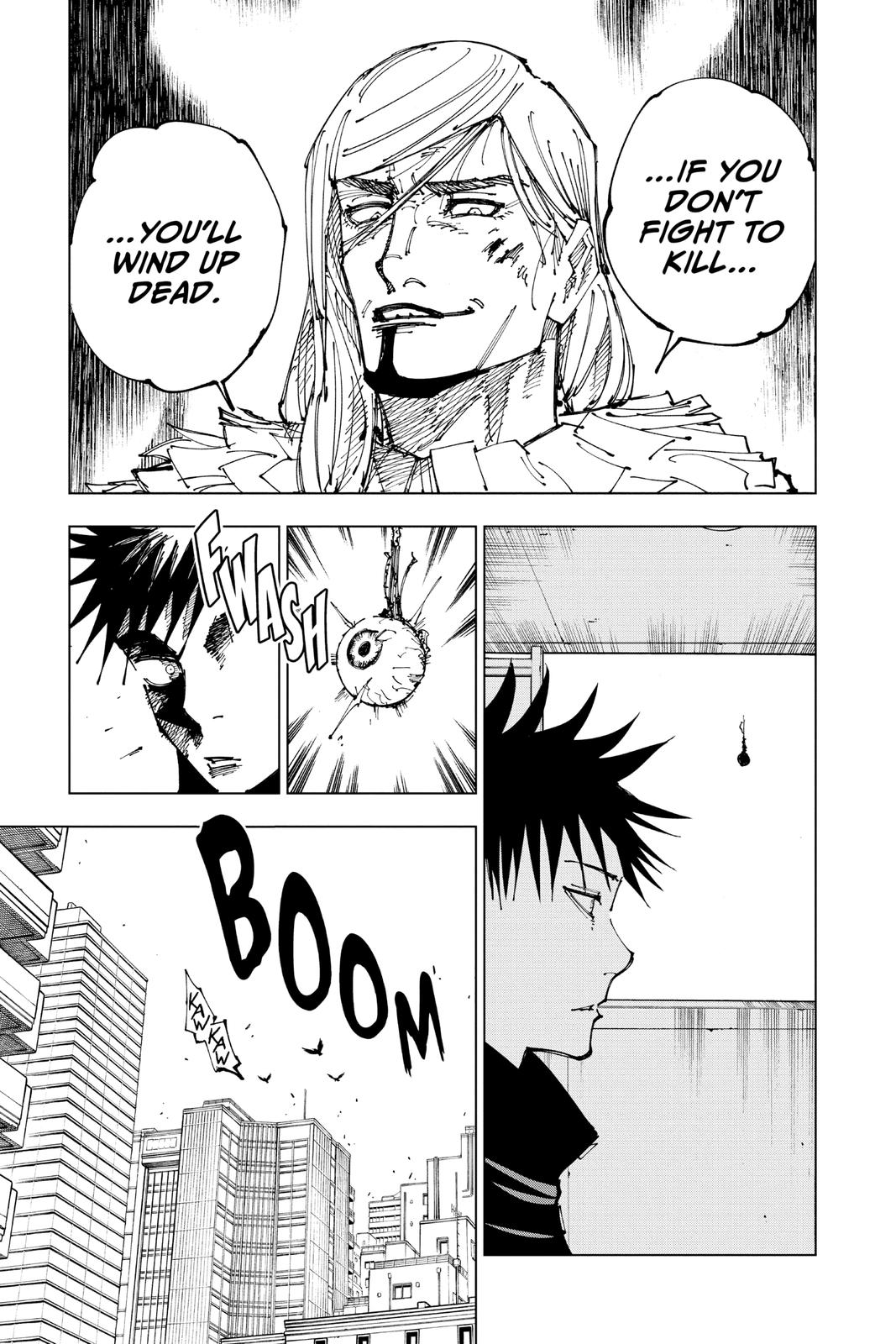 Jujutsu Kaisen Manga Chapter 167 page 19 - Tokyo No. 1 Colony, Part 7 scene
