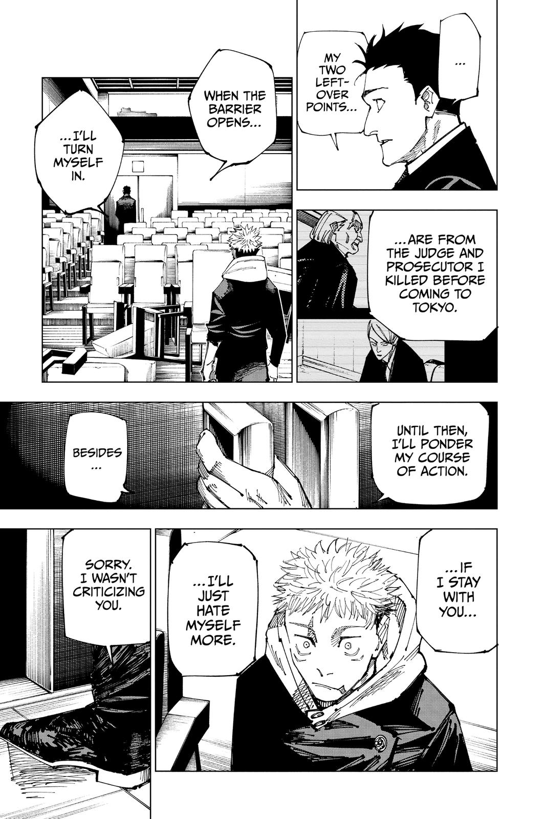 Jujutsu Kaisen Manga Chapter 167 page 3 - Tokyo No. 1 Colony, Part 7 scene