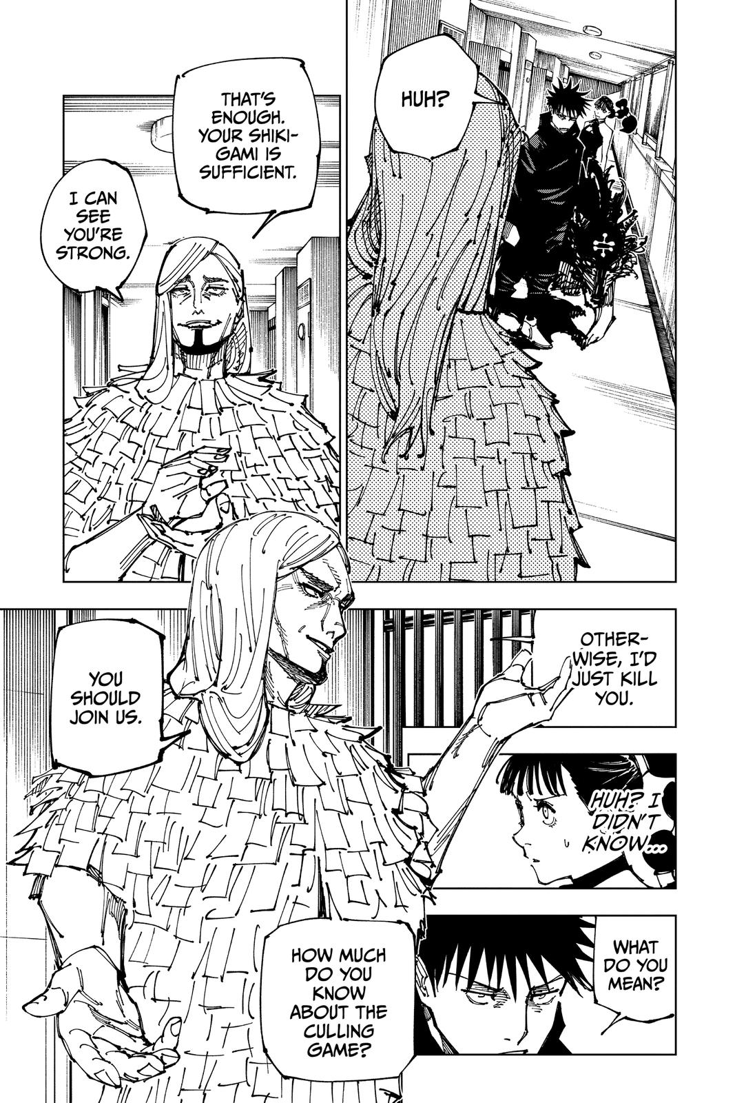 Jujutsu Kaisen Manga Chapter 167 page 5 - Tokyo No. 1 Colony, Part 7 scene