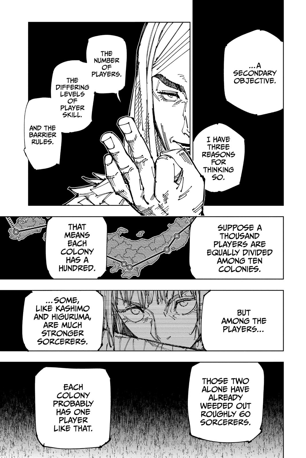 Jujutsu Kaisen Manga Chapter 167 page 7 - Tokyo No. 1 Colony, Part 7 scene