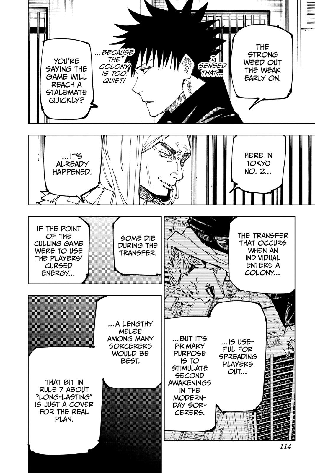 Jujutsu Kaisen Manga Chapter 167 page 8 - Tokyo No. 1 Colony, Part 7 scene