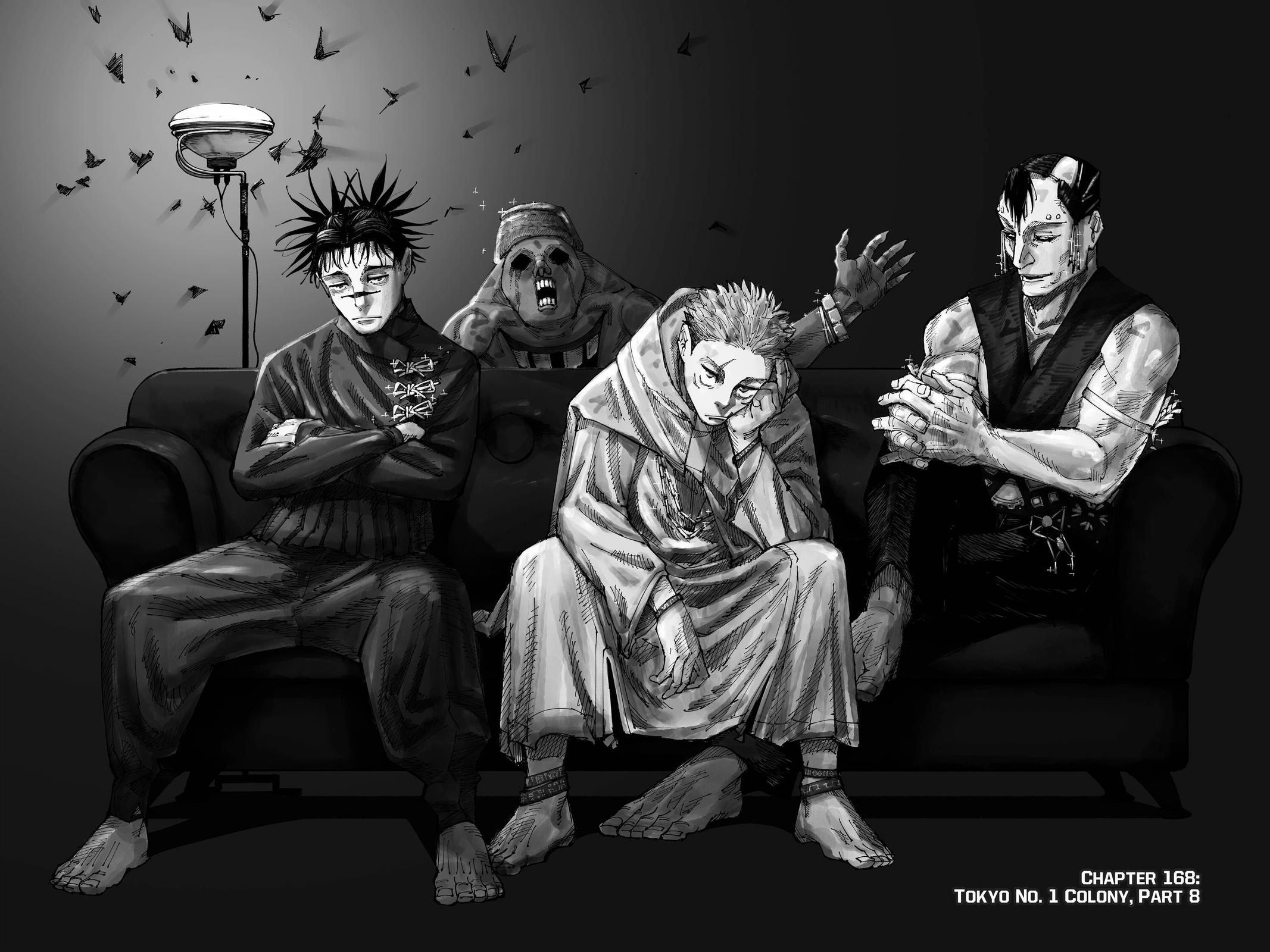 Jujutsu Kaisen Manga Chapter 168 page 1 - Tokyo No. 1 Colony, Part 8 scene