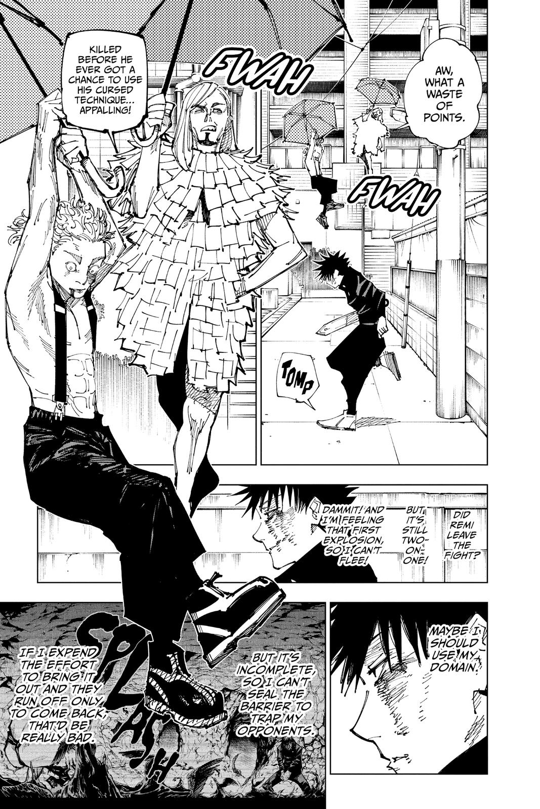 Jujutsu Kaisen Manga Chapter 168 page 19 - Tokyo No. 1 Colony, Part 8 scene