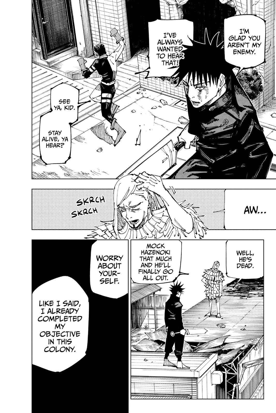 Jujutsu Kaisen Manga Chapter 169 page 17 - Tokyo No. 1 Colony, Part 9 scene