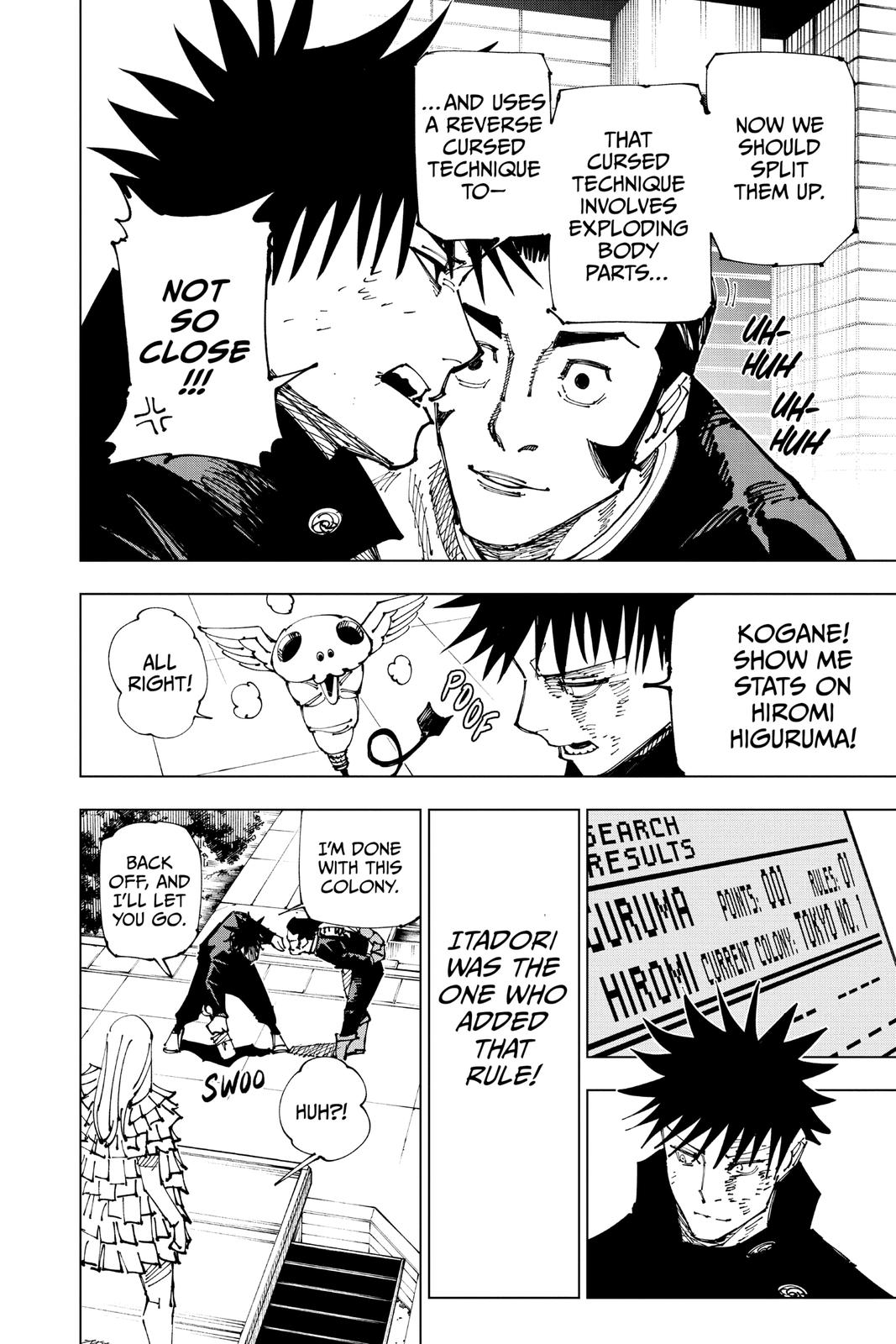 Jujutsu Kaisen Manga Chapter 169 page 9 - Tokyo No. 1 Colony, Part 9 scene
