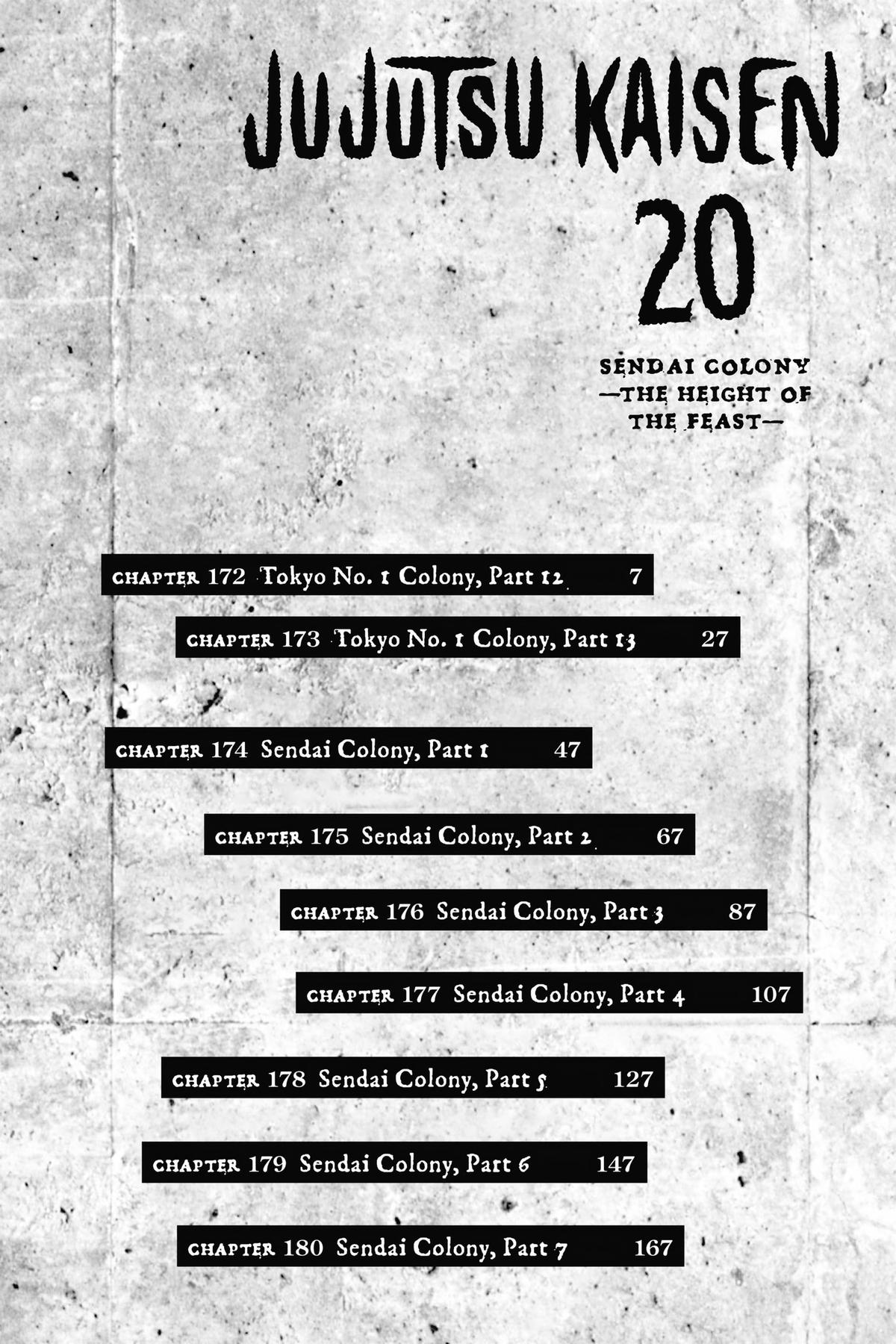 Jujutsu Kaisen Manga Chapter 172 page 6 - Tokyo No. 1 Colony, Part 12 scene