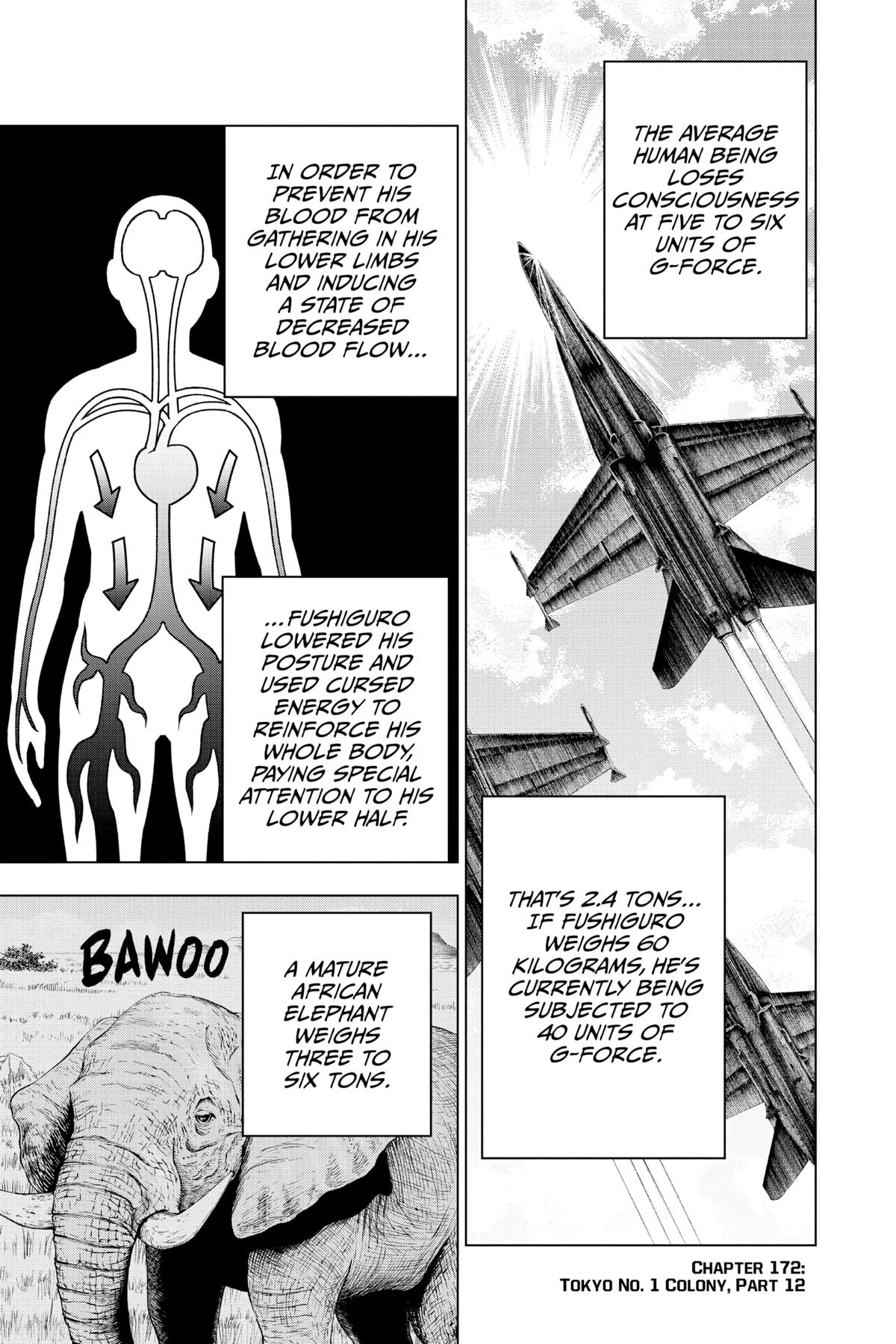 Jujutsu Kaisen Manga Chapter 172 page 7 - Tokyo No. 1 Colony, Part 12 scene