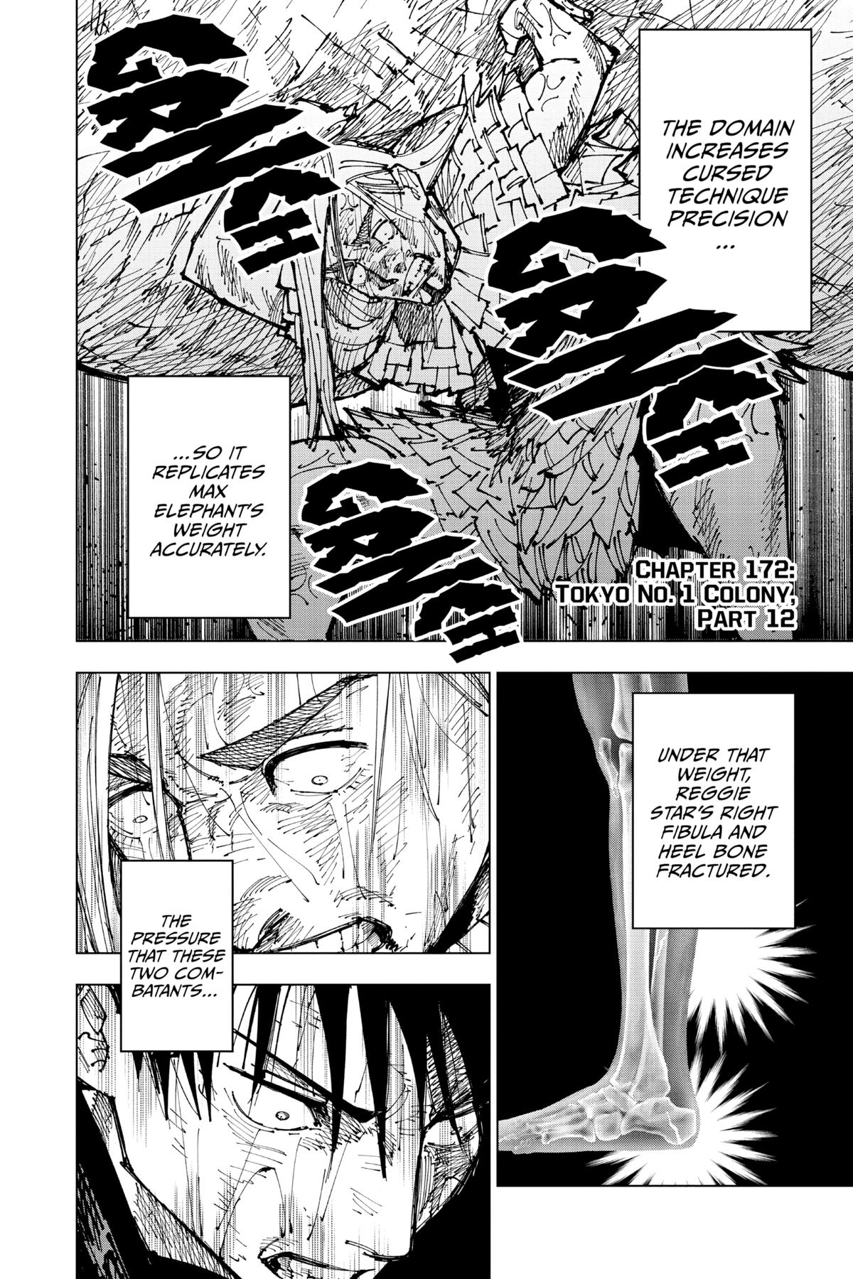 Jujutsu Kaisen Manga Chapter 172 page 8 - Tokyo No. 1 Colony, Part 12 scene