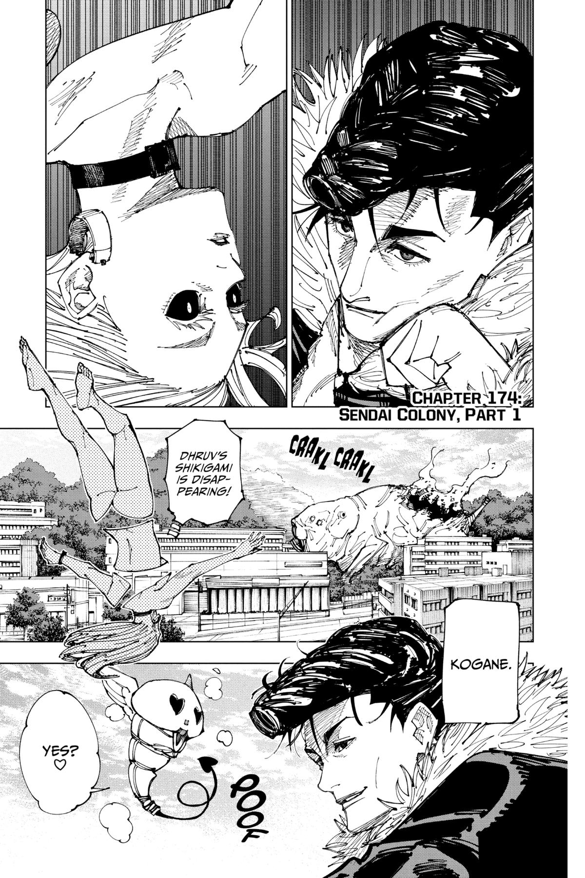 Jujutsu Kaisen Manga Chapter 174 page 1 - Sendai Colony, Part 1 scene