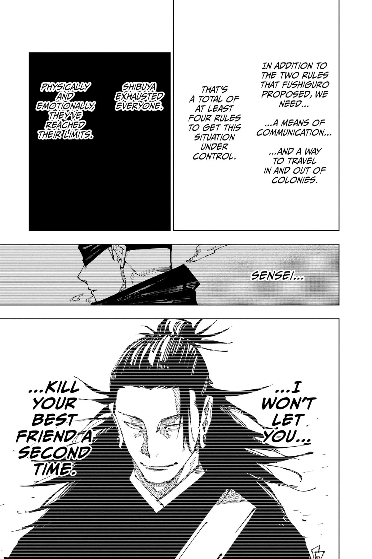 Jujutsu Kaisen Manga Chapter 174 page 16 - Sendai Colony, Part 1 scene