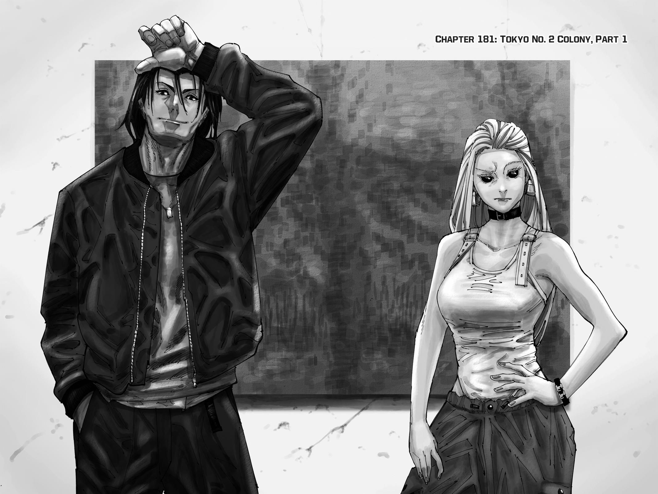 Jujutsu Kaisen Manga Chapter 181 page 8 - Tokyo No. 2 Colony, Part 1 scene