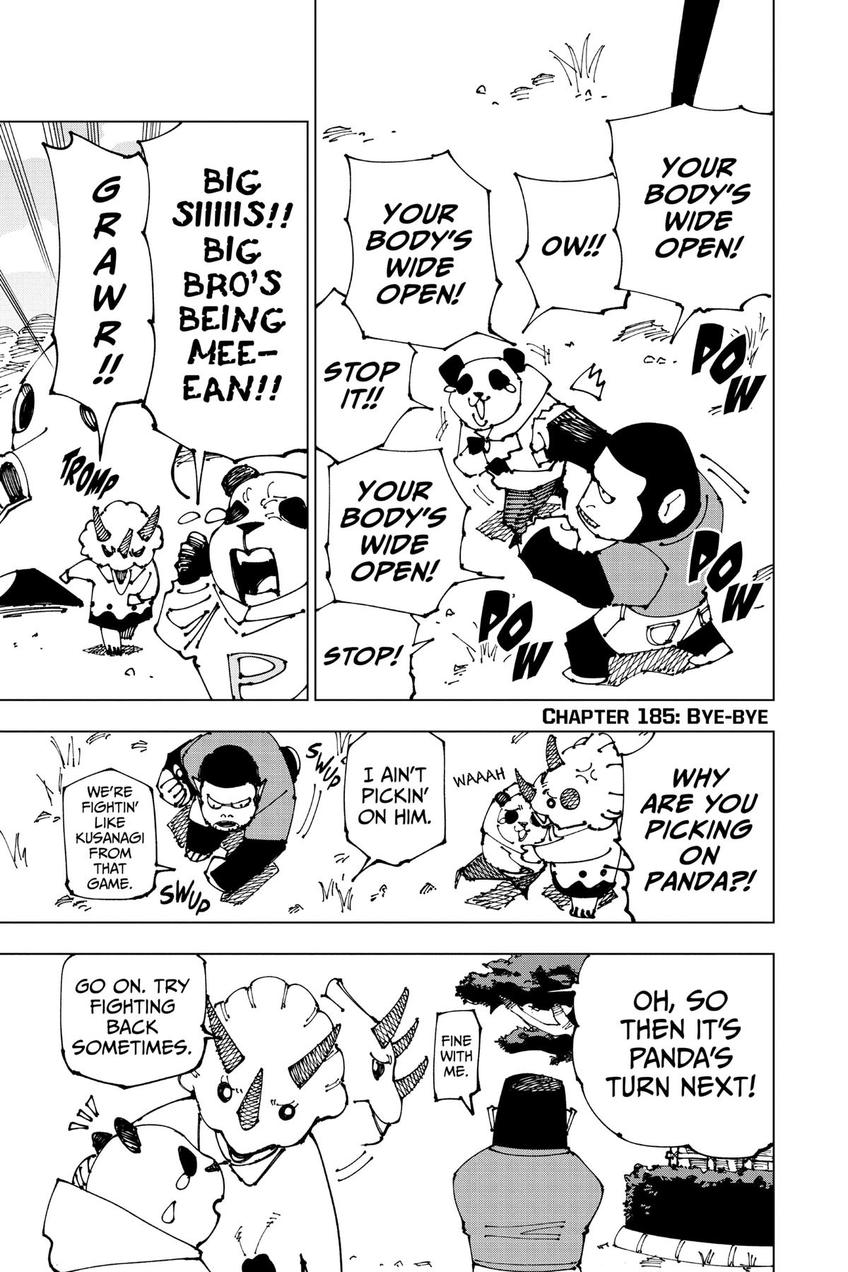 Jujutsu Kaisen Manga Chapter 185 page 1 - Bye-bye scene