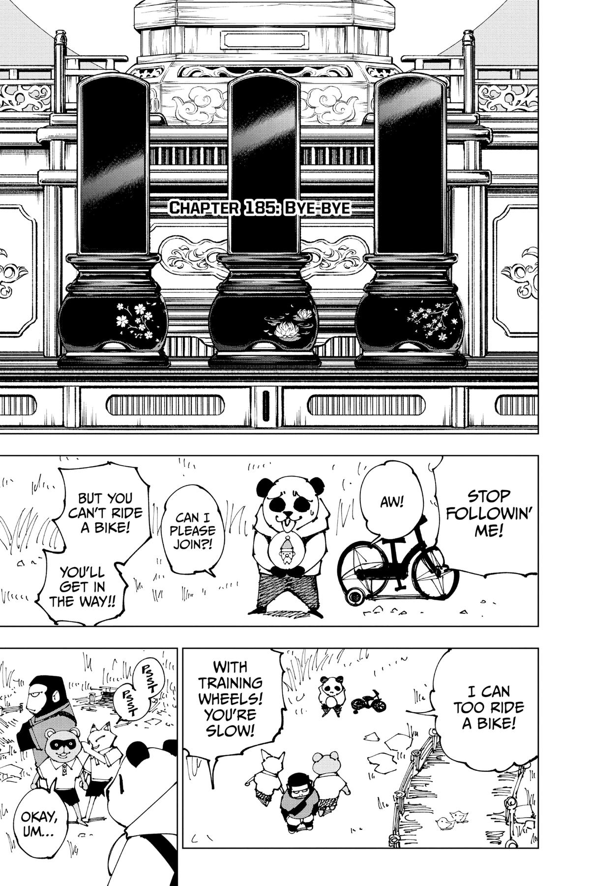 Jujutsu Kaisen Manga Chapter 185 page 3 - Bye-bye scene