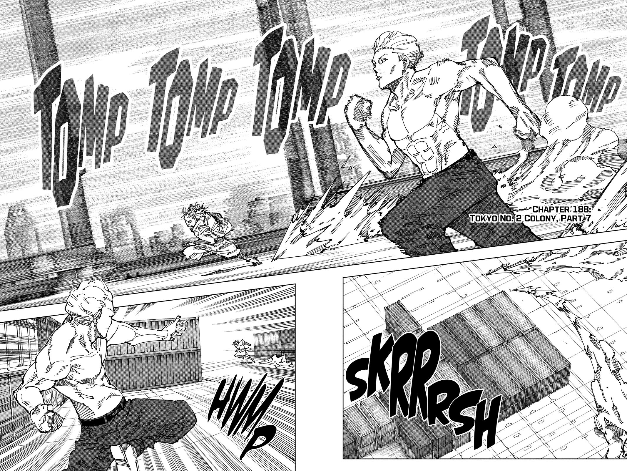 Jujutsu Kaisen Manga Chapter 188 page 2 - Tokyo No. 2 Colony, Part 7 scene