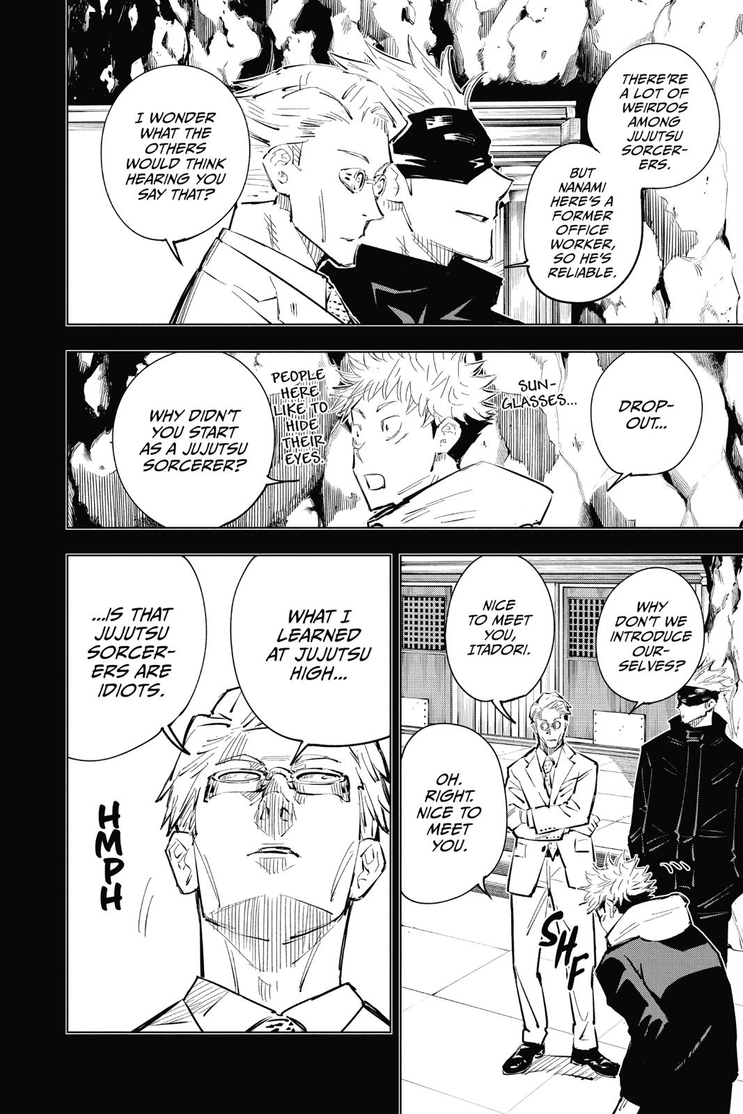 Jujutsu Kaisen Manga Chapter 19 page 12 - Young Fish and Reverse Punishment scene