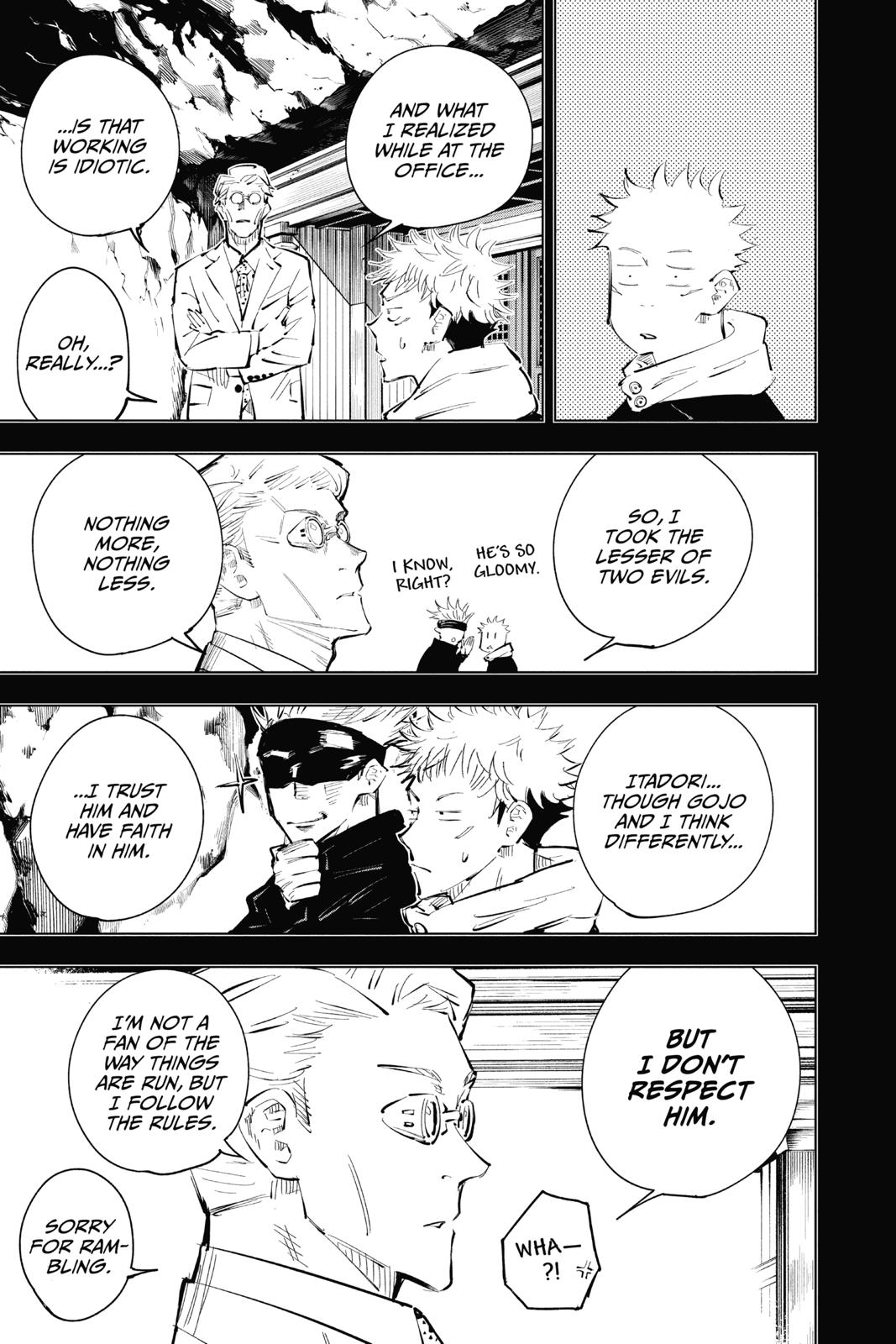 Jujutsu Kaisen Manga Chapter 19 page 13 - Young Fish and Reverse Punishment scene