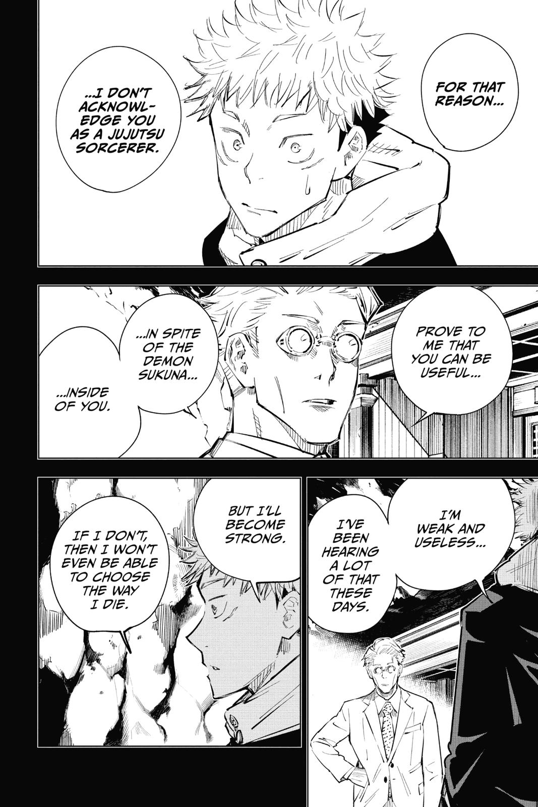 Jujutsu Kaisen Manga Chapter 19 page 14 - Young Fish and Reverse Punishment scene