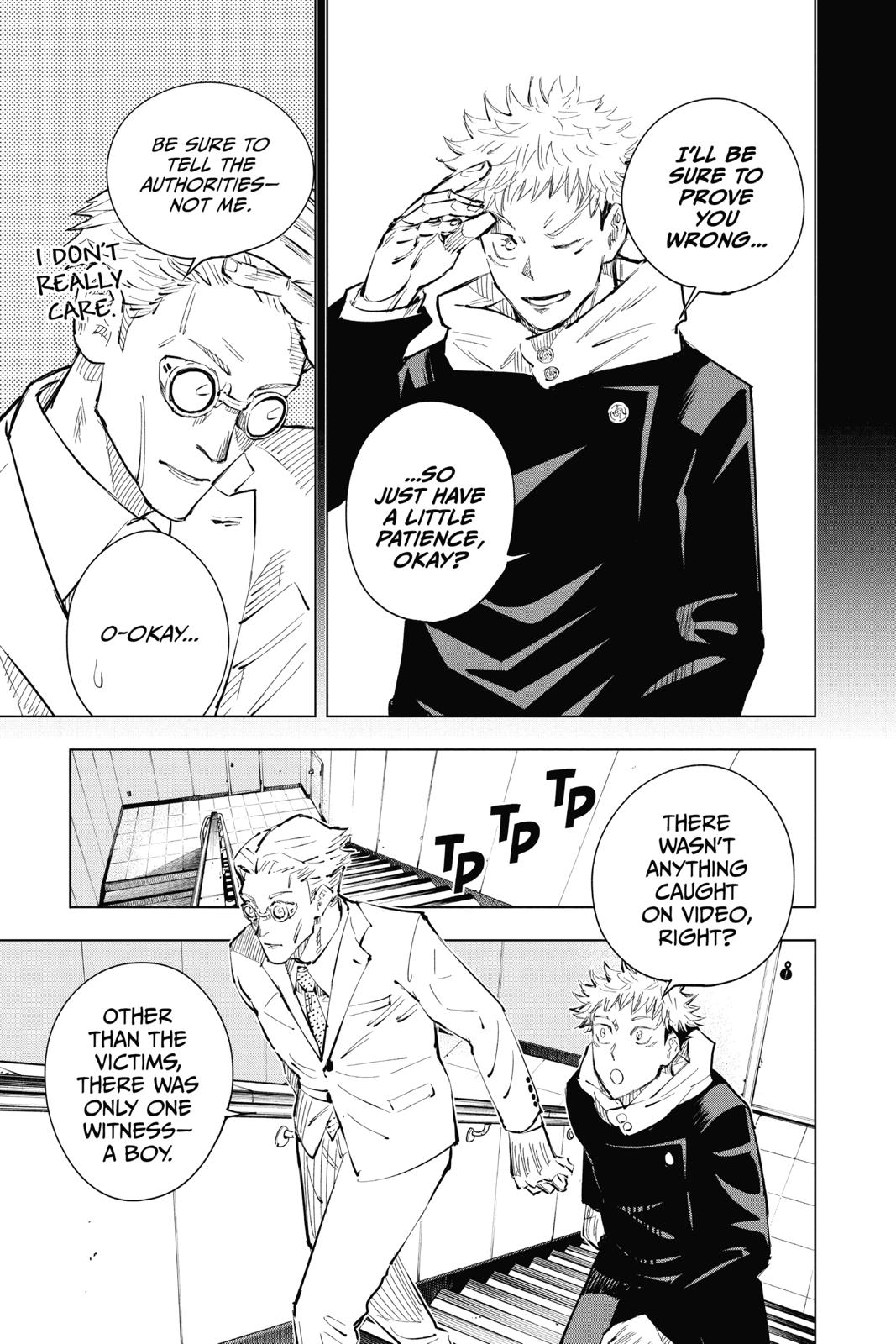 Jujutsu Kaisen Manga Chapter 19 page 15 - Young Fish and Reverse Punishment scene