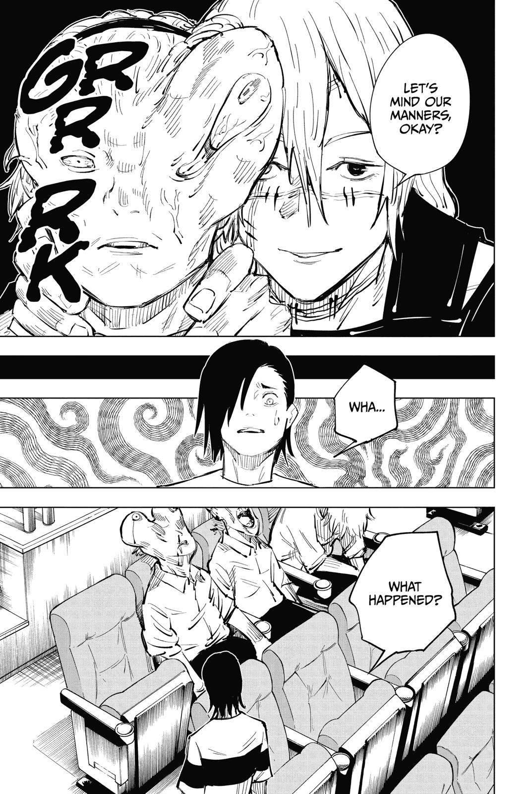 Jujutsu Kaisen Manga Chapter 19 page 5 - Young Fish and Reverse Punishment scene