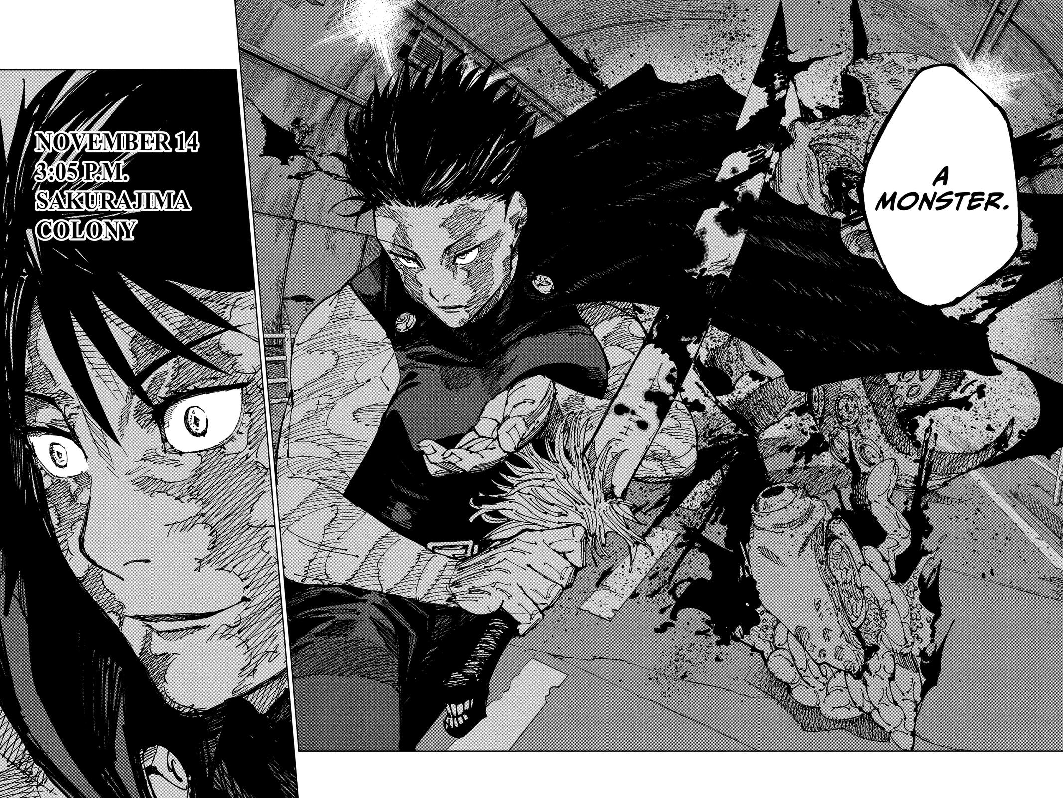 Jujutsu Kaisen Manga Chapter 190 page 14 - Tokyo No. 2 Colony, Part 9 scene