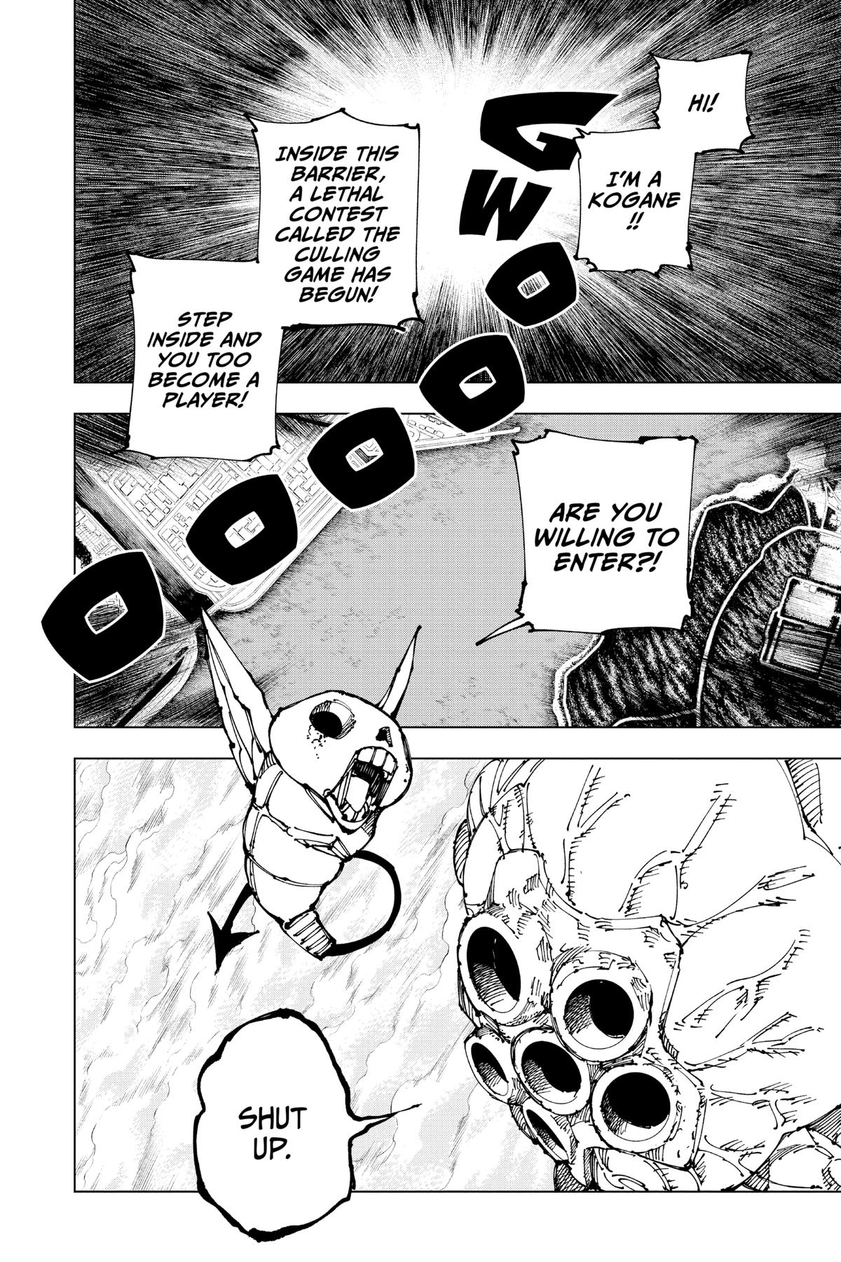 Jujutsu Kaisen Manga Chapter 190 page 17 - Tokyo No. 2 Colony, Part 9 scene