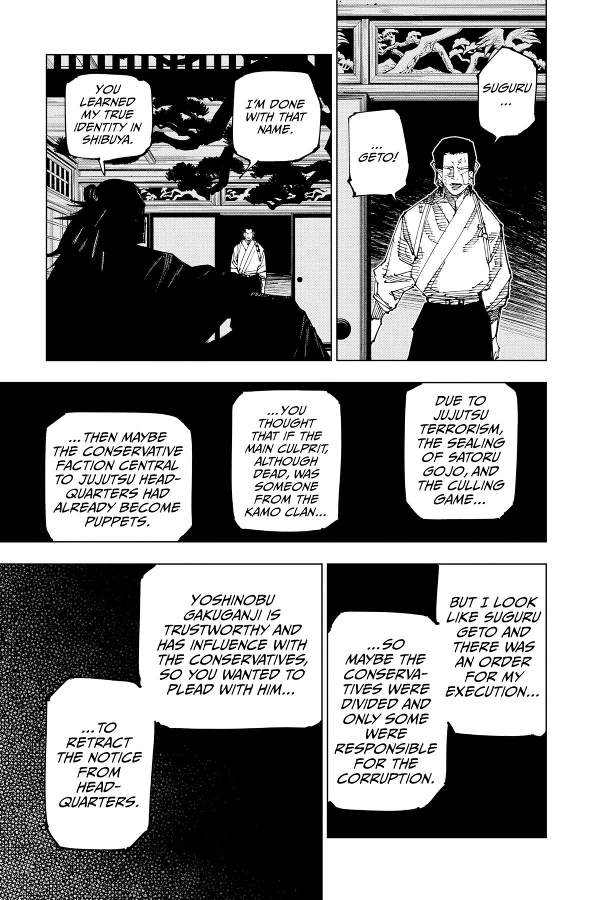 Jujutsu Kaisen Manga Chapter 191 page 11 - Sakurajima Colony, Part 1 scene