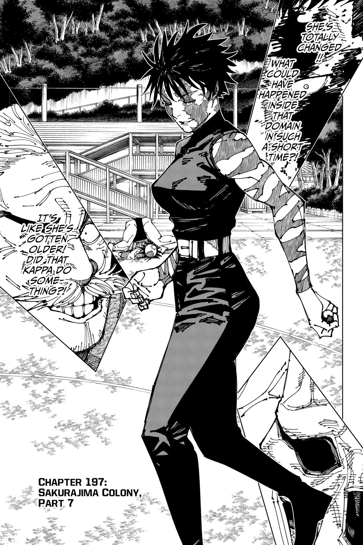 Jujutsu Kaisen Manga Chapter 197 page 1 - Sakurajima Colony, Part 7 scene