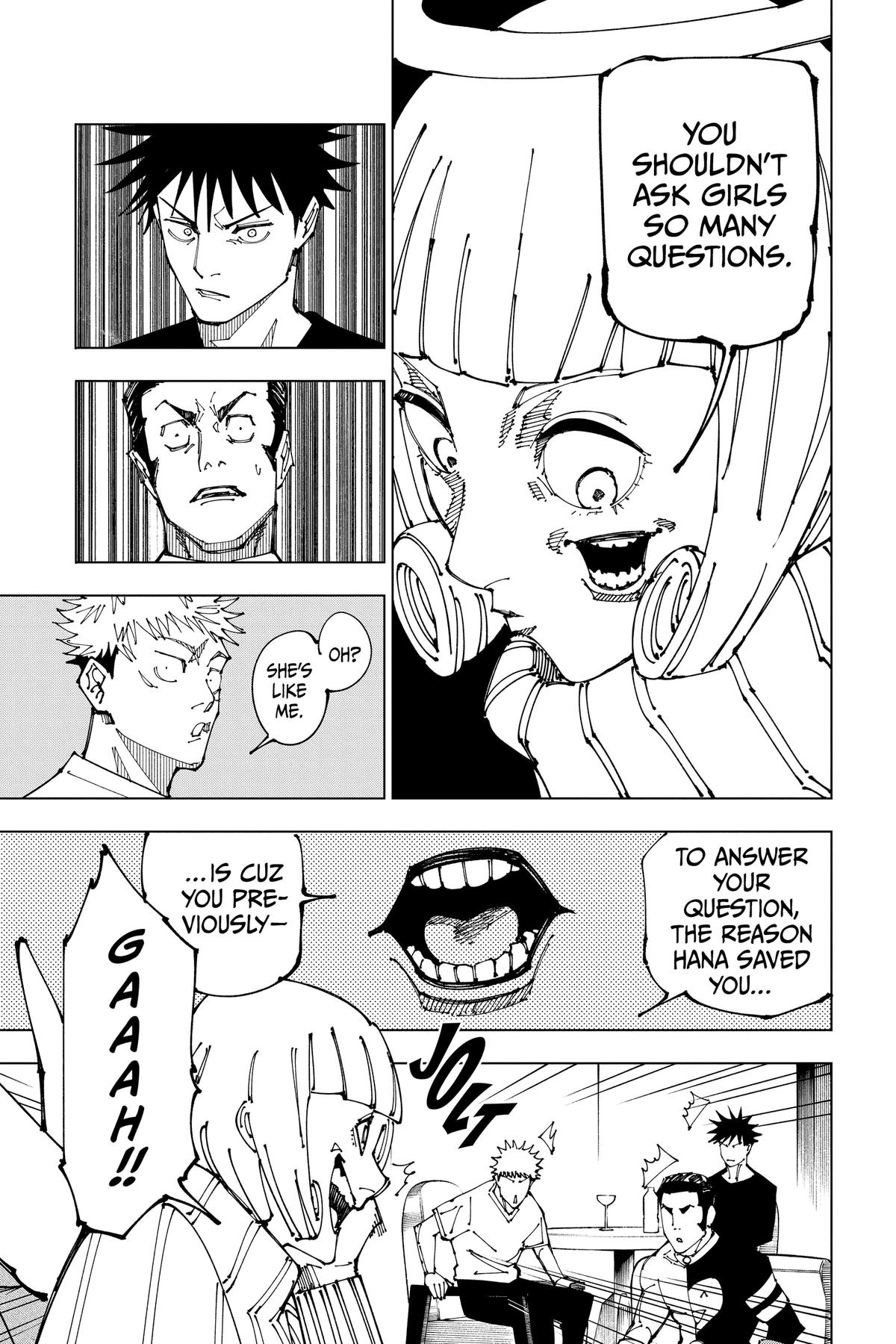 Jujutsu Kaisen Manga Chapter 199 page 13 - Resentful Names scene
