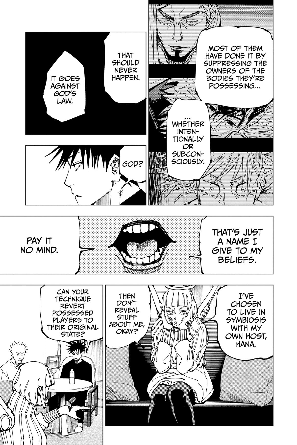 Jujutsu Kaisen Manga Chapter 199 page 15 - Resentful Names scene