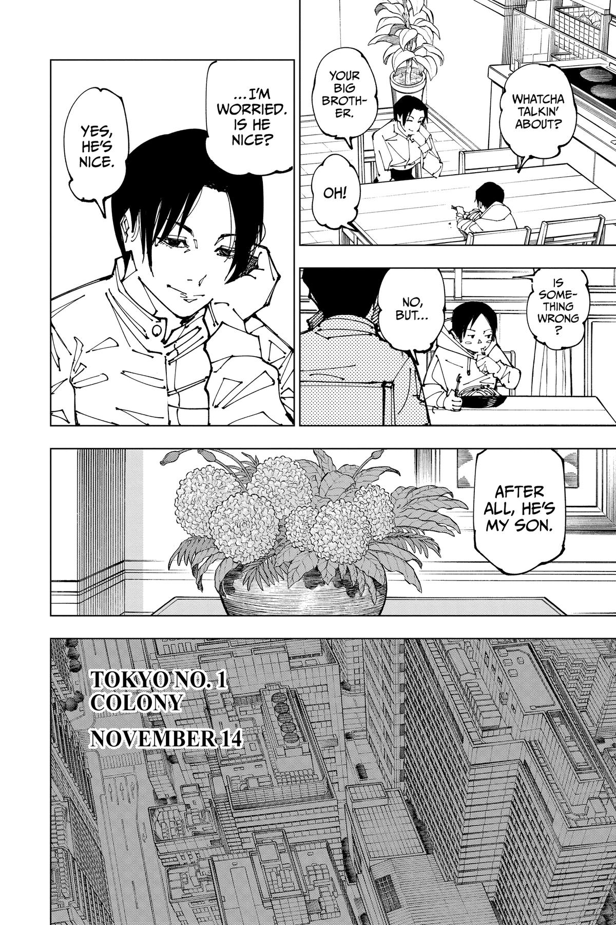 Jujutsu Kaisen Manga Chapter 199 page 4 - Resentful Names scene