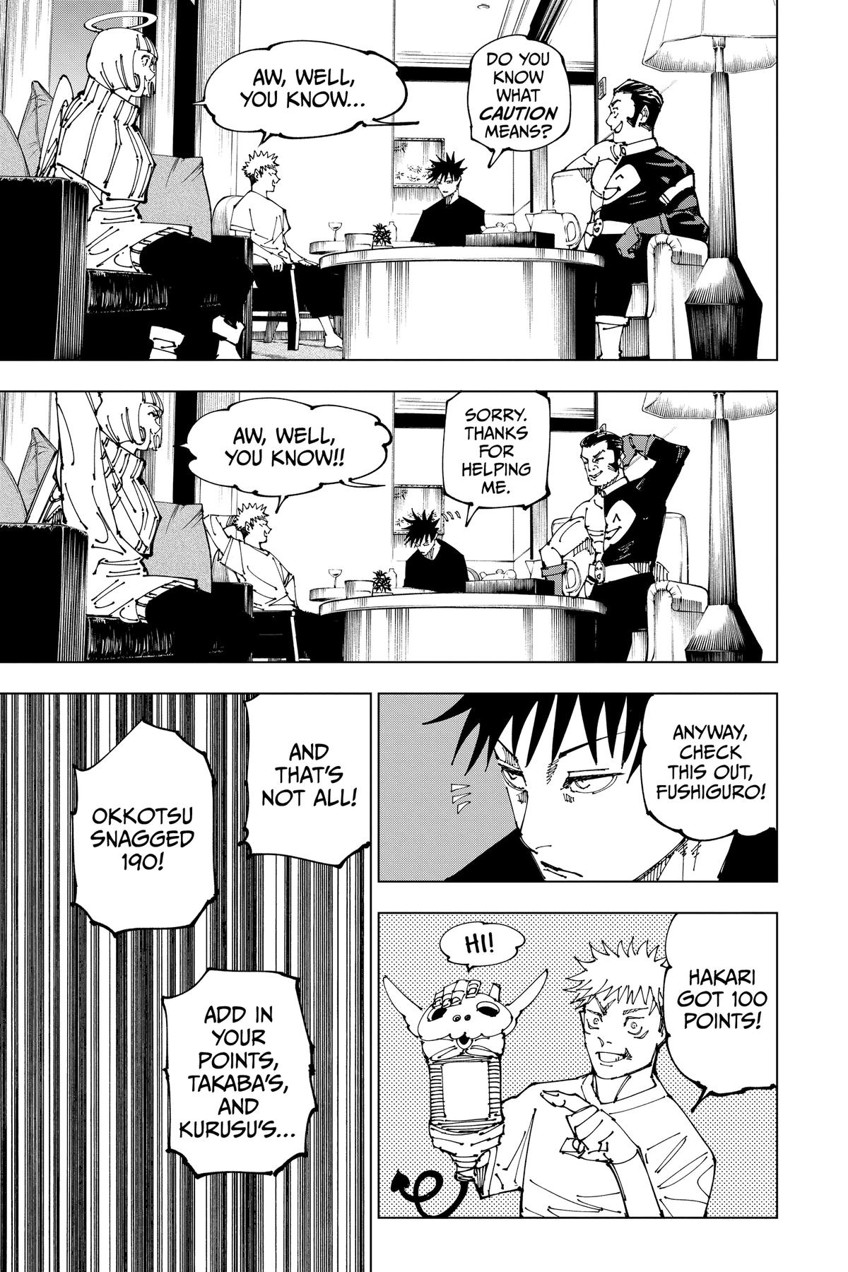 Jujutsu Kaisen Manga Chapter 199 page 9 - Resentful Names scene