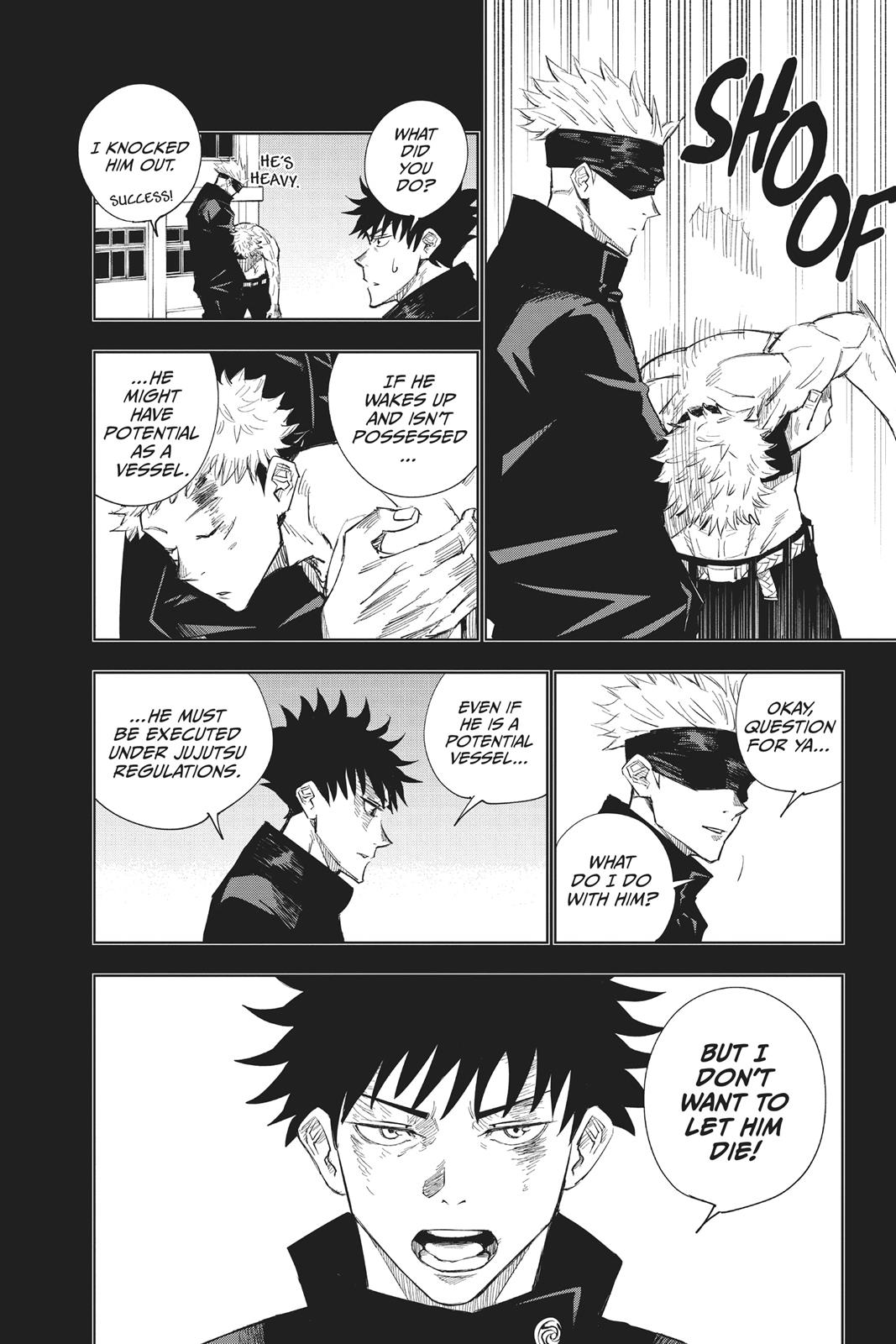 Jujutsu Kaisen Manga Chapter 2 page 12 - Secret Execution scene