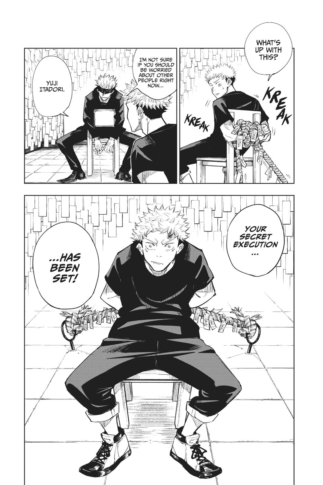 Jujutsu Kaisen Manga Chapter 2 page 3 - Secret Execution scene