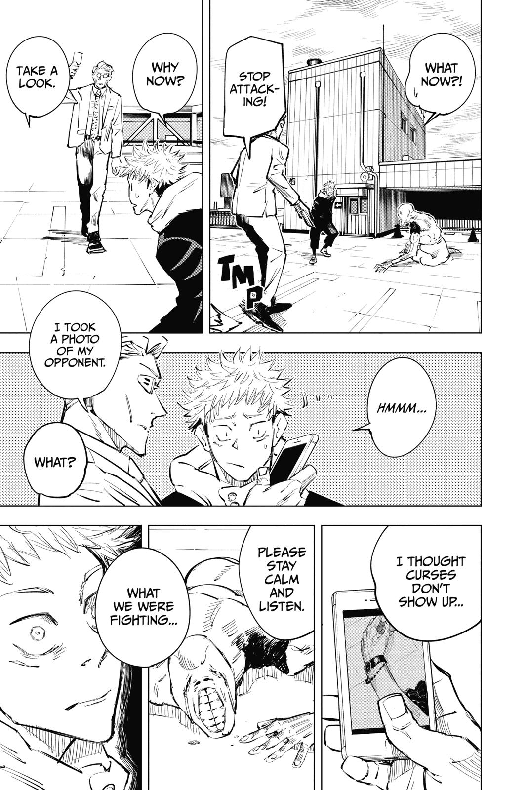 Jujutsu Kaisen Manga Chapter 20 page 11 - Young Fish and Reverse Punishment, Part 2 scene
